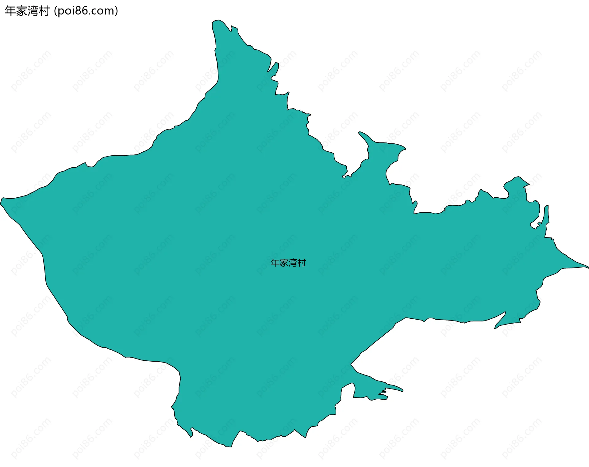 年家湾村边界地图