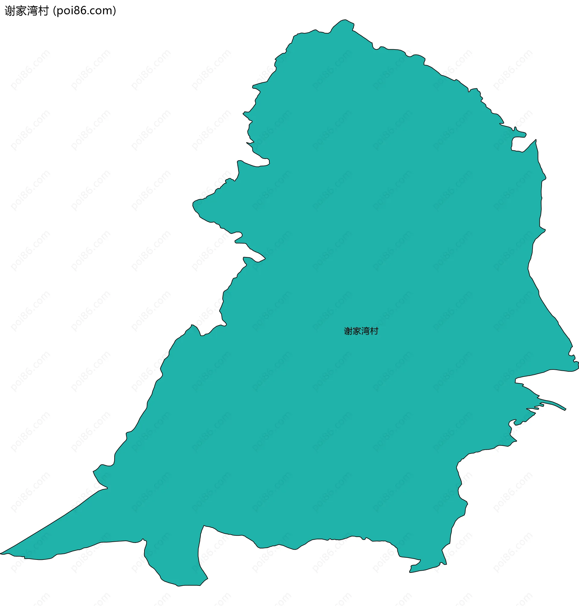 谢家湾村边界地图