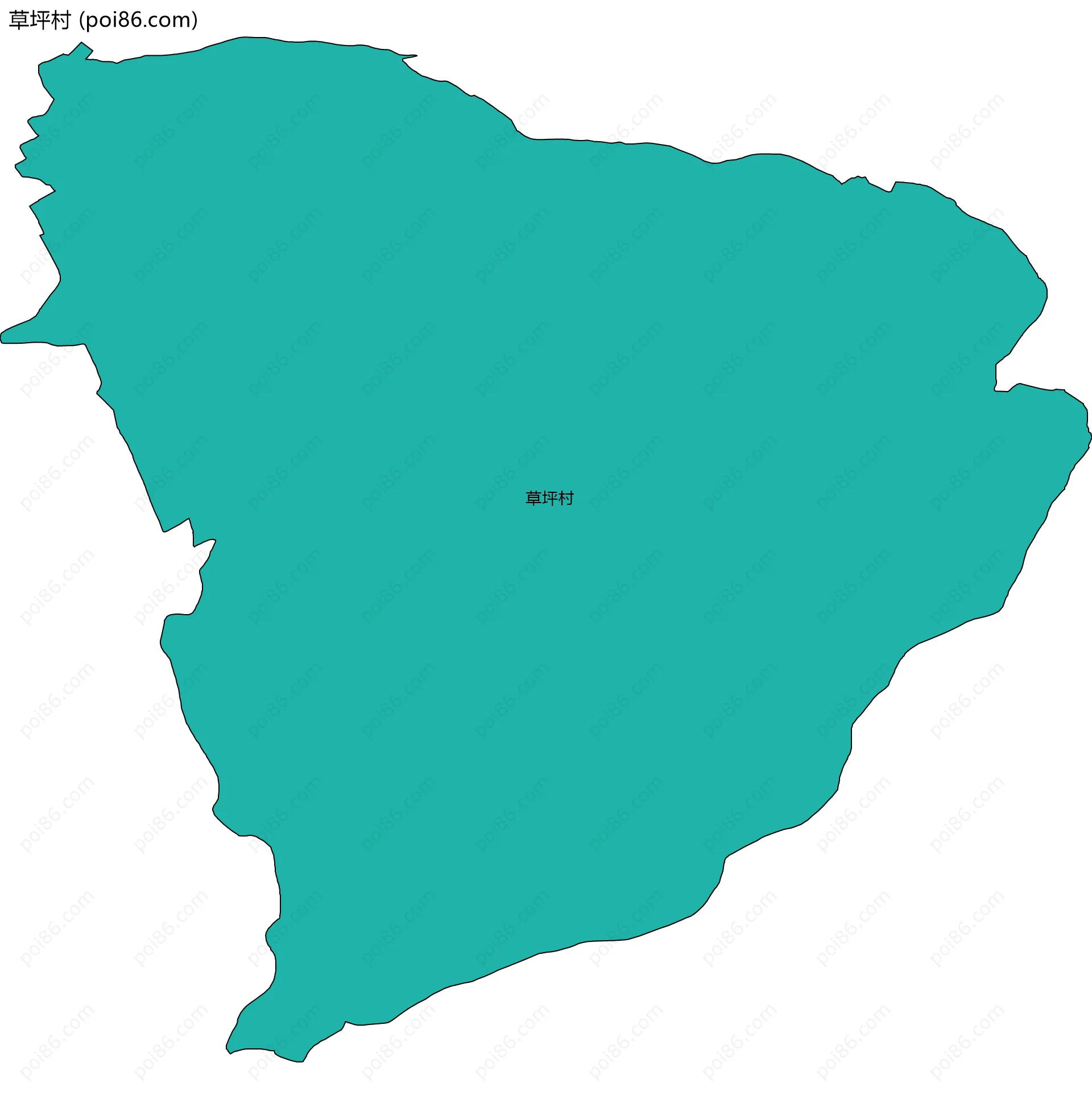 草坪村边界地图
