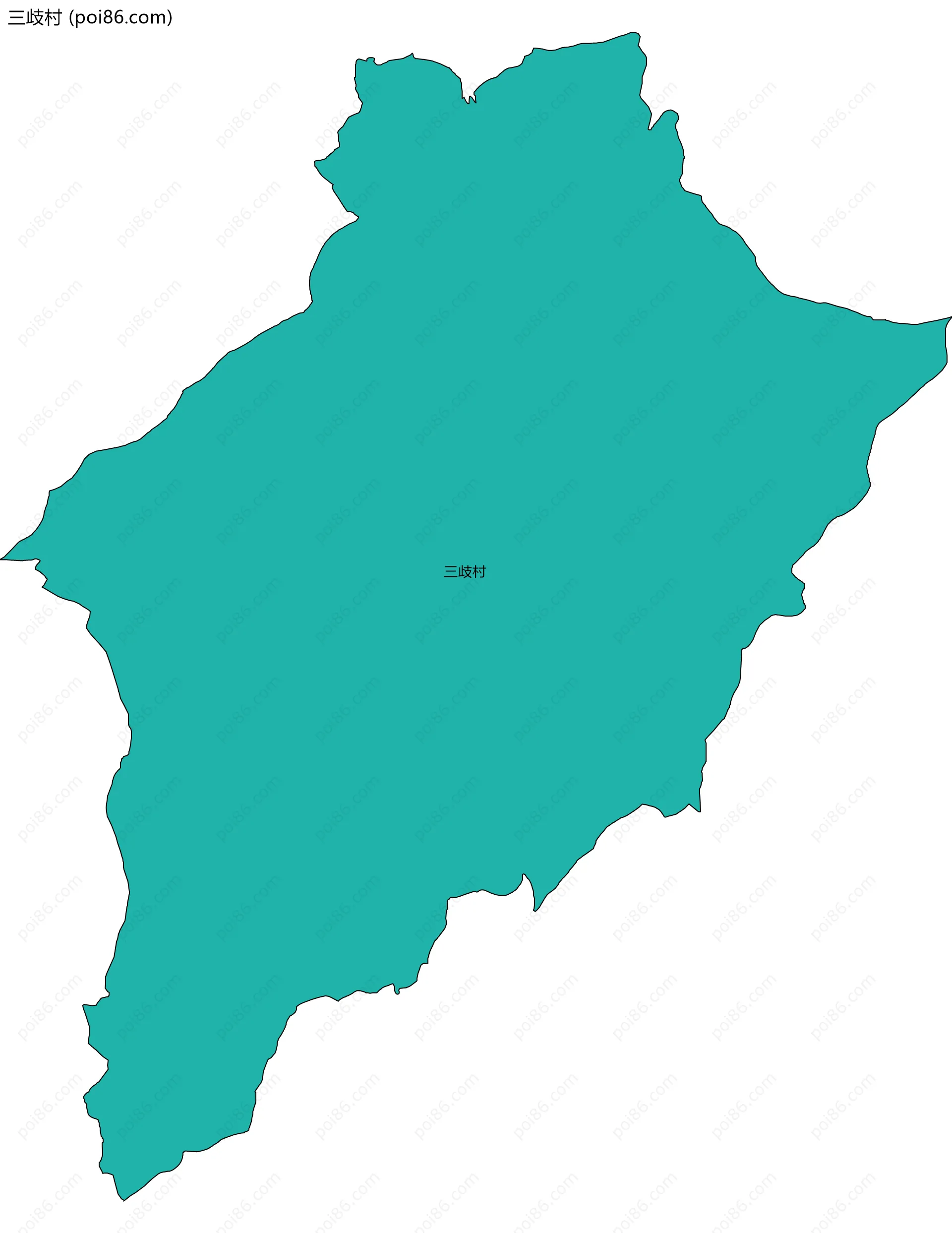 三歧村边界地图