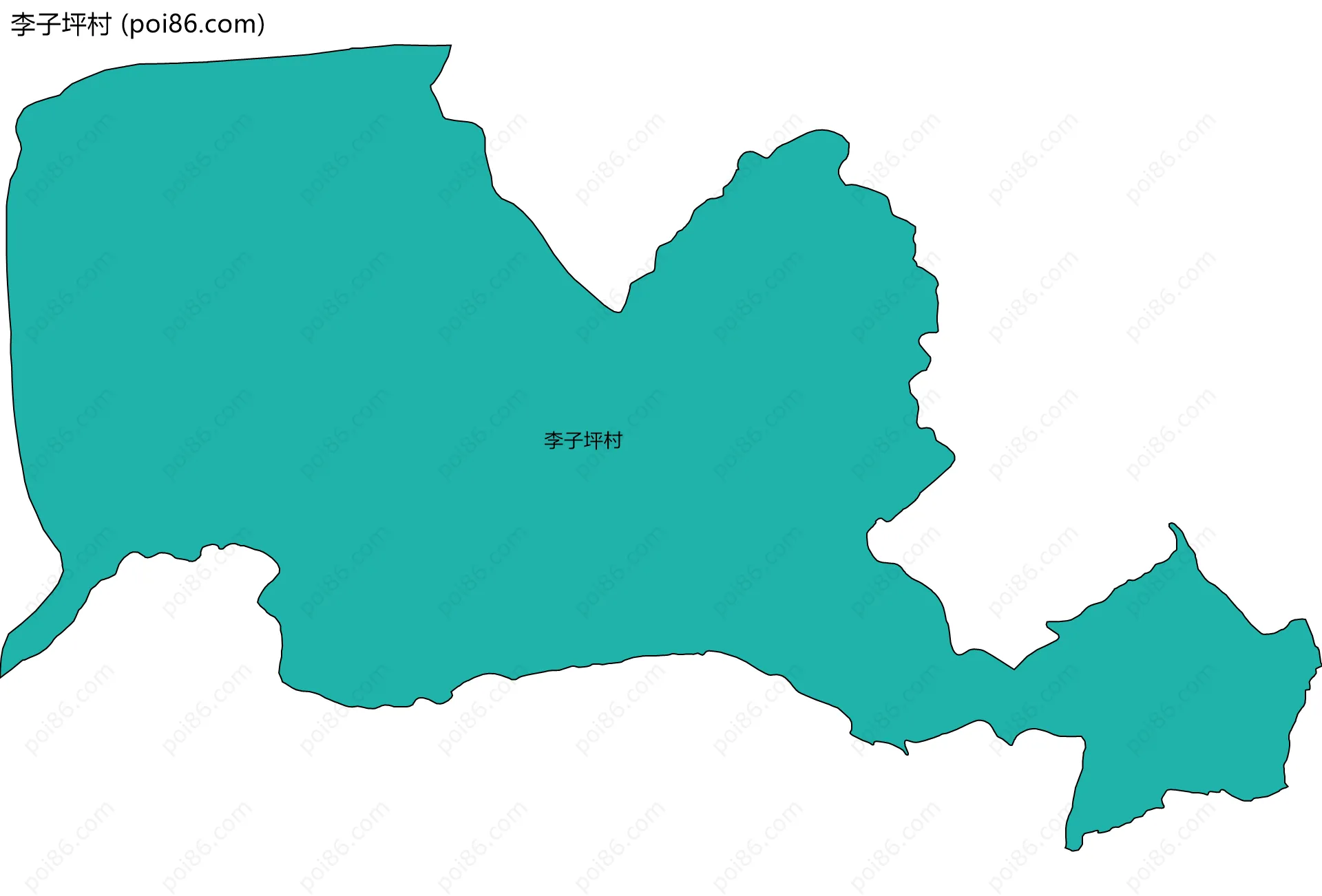 李子坪村边界地图