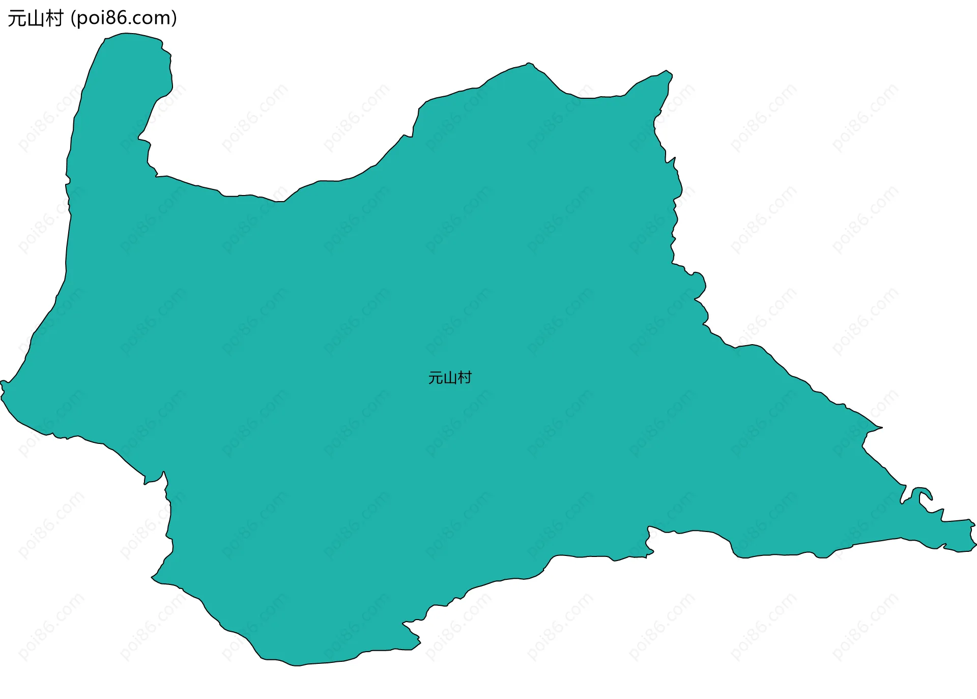 元山村边界地图