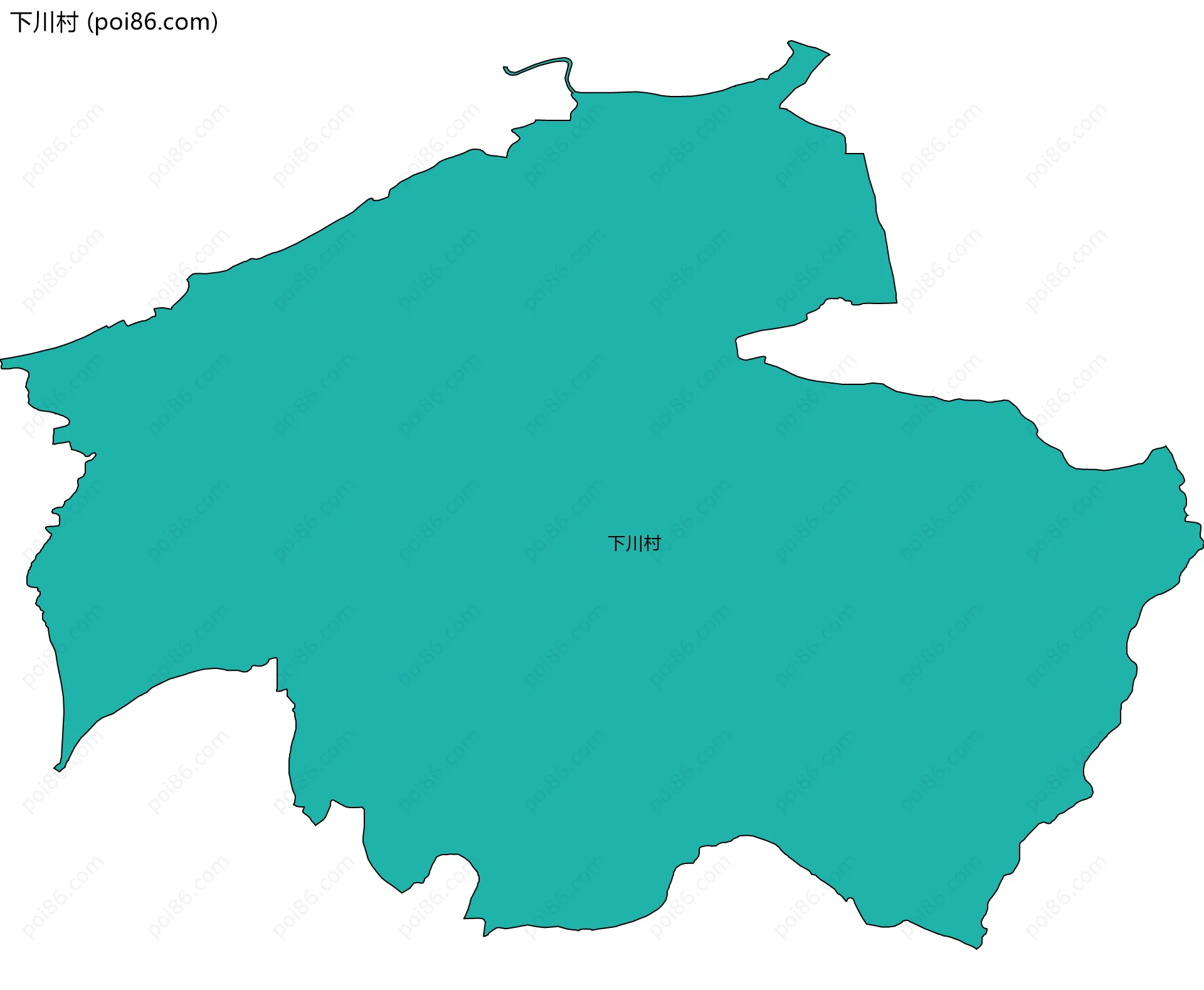 下川村边界地图