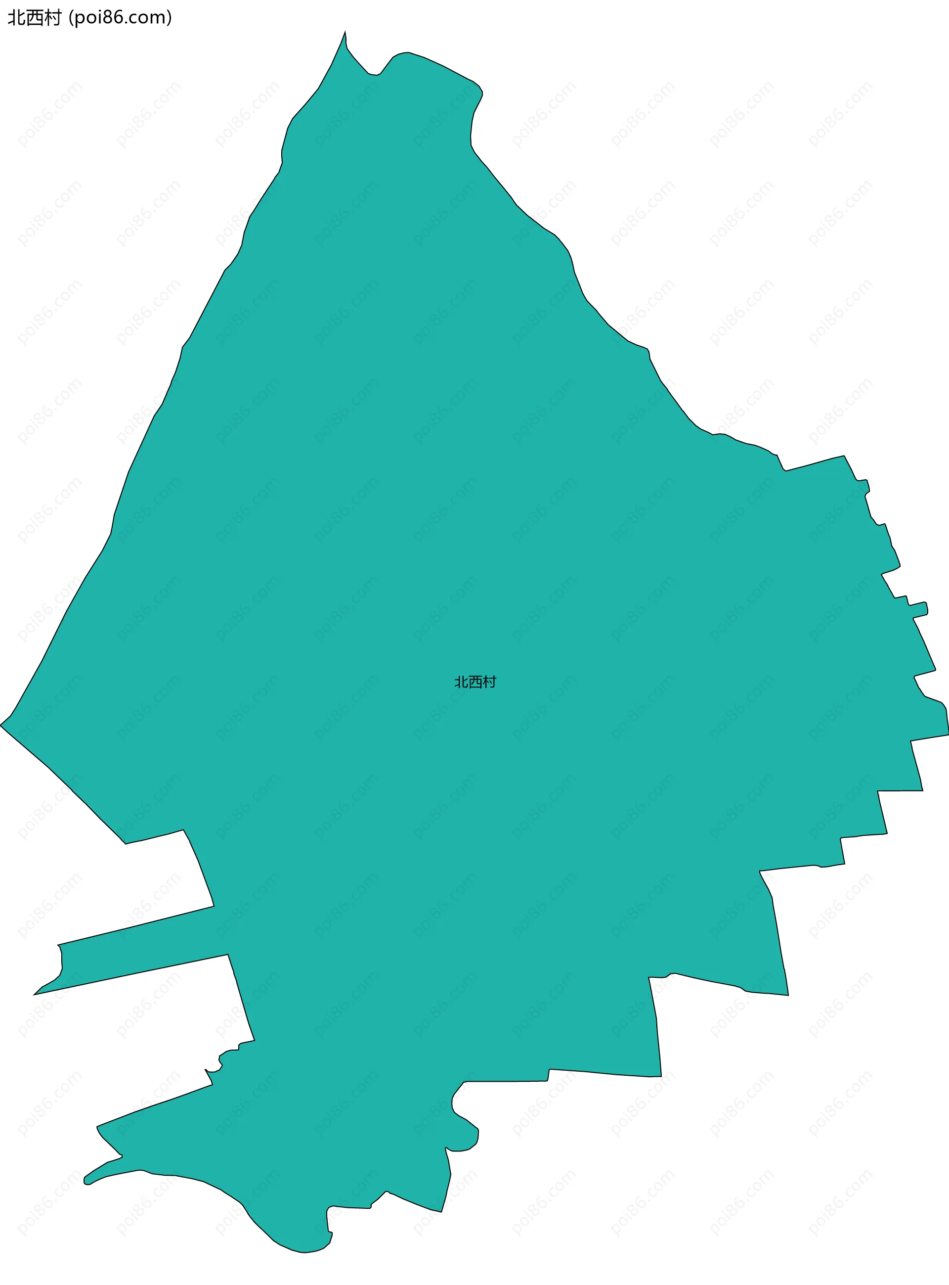北西村边界地图