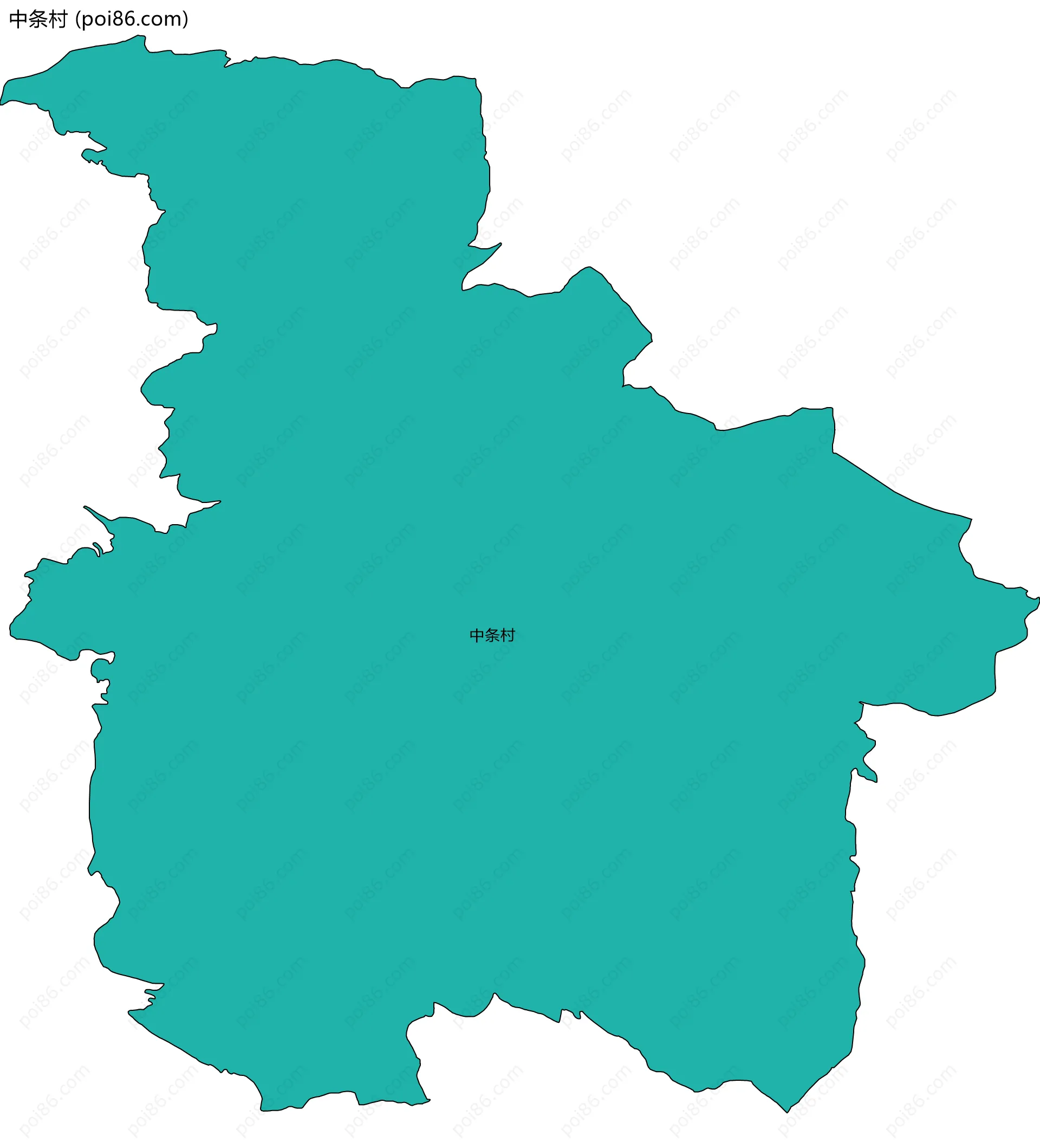 中条村边界地图