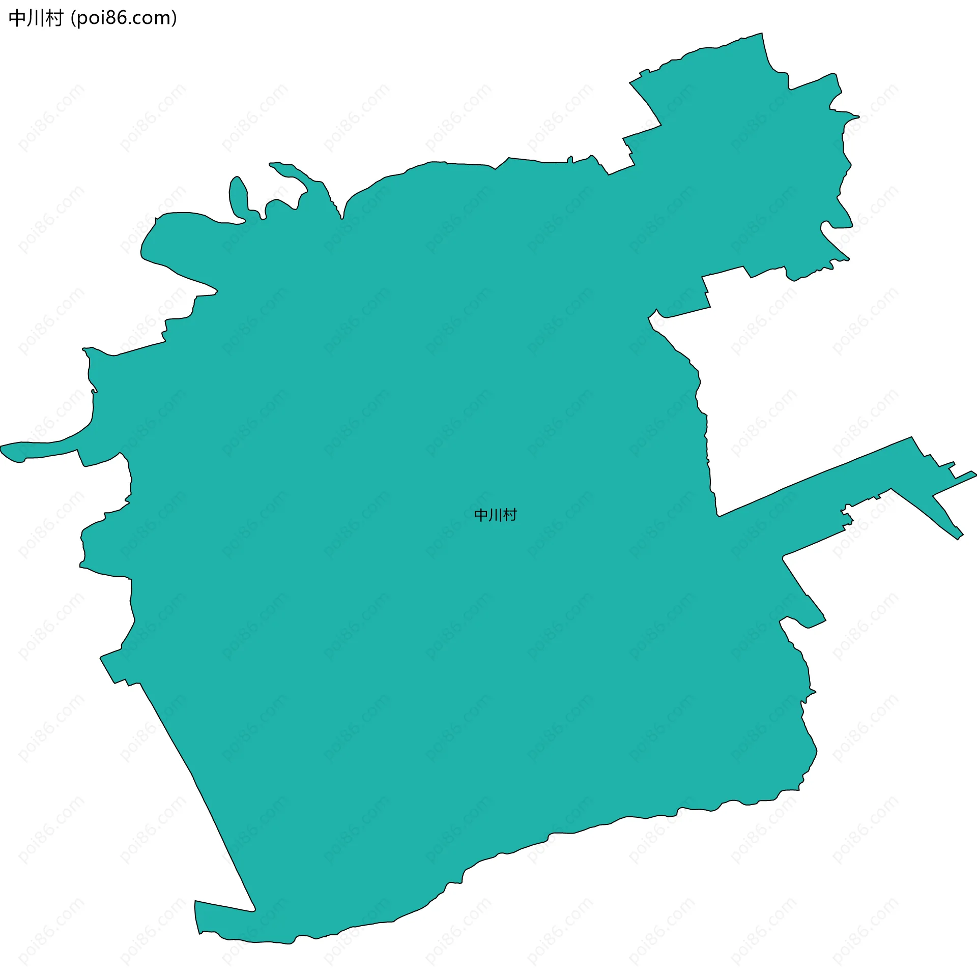 中川村边界地图