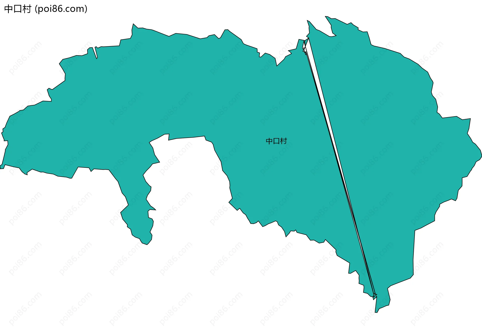 中口村边界地图