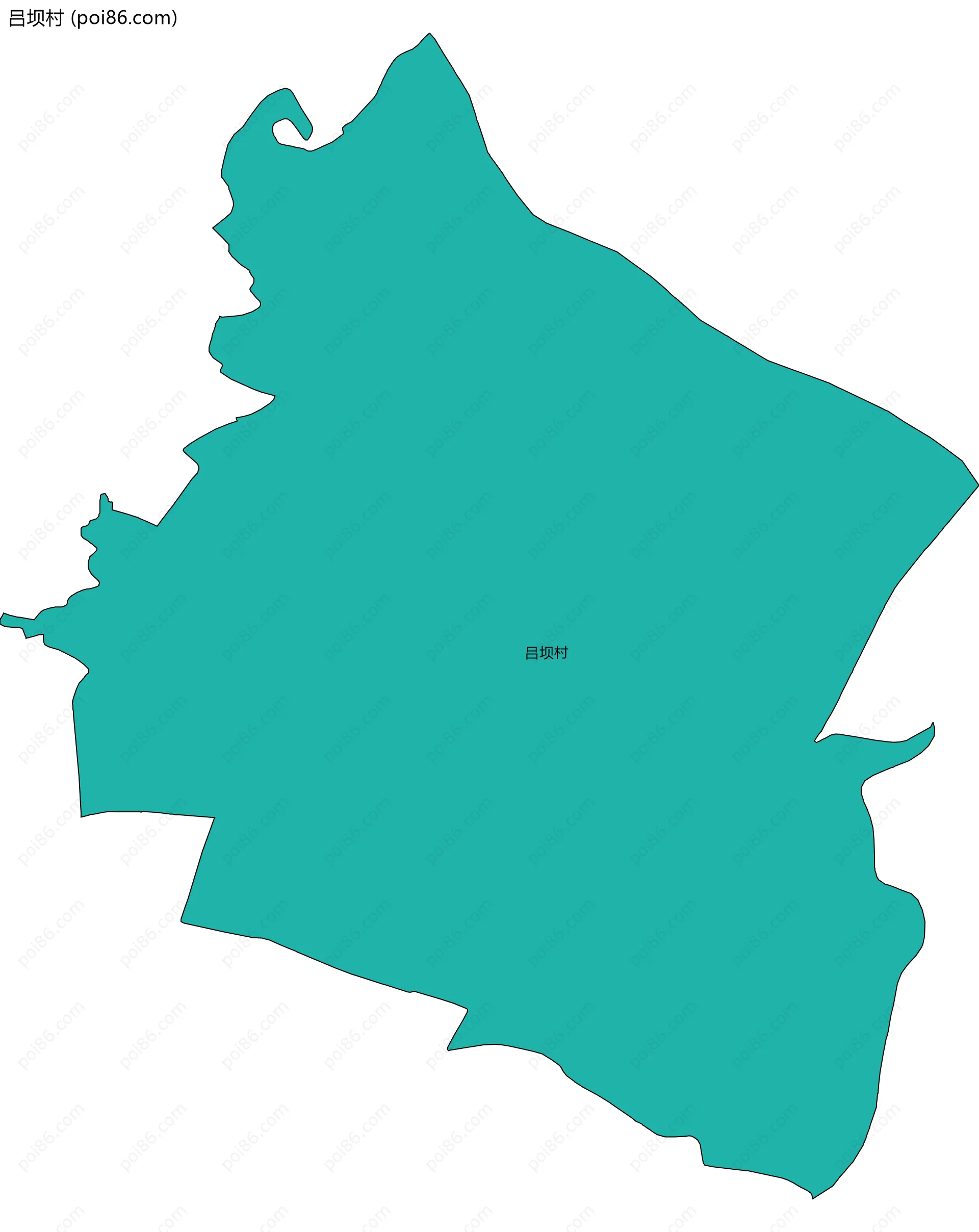 吕坝村边界地图