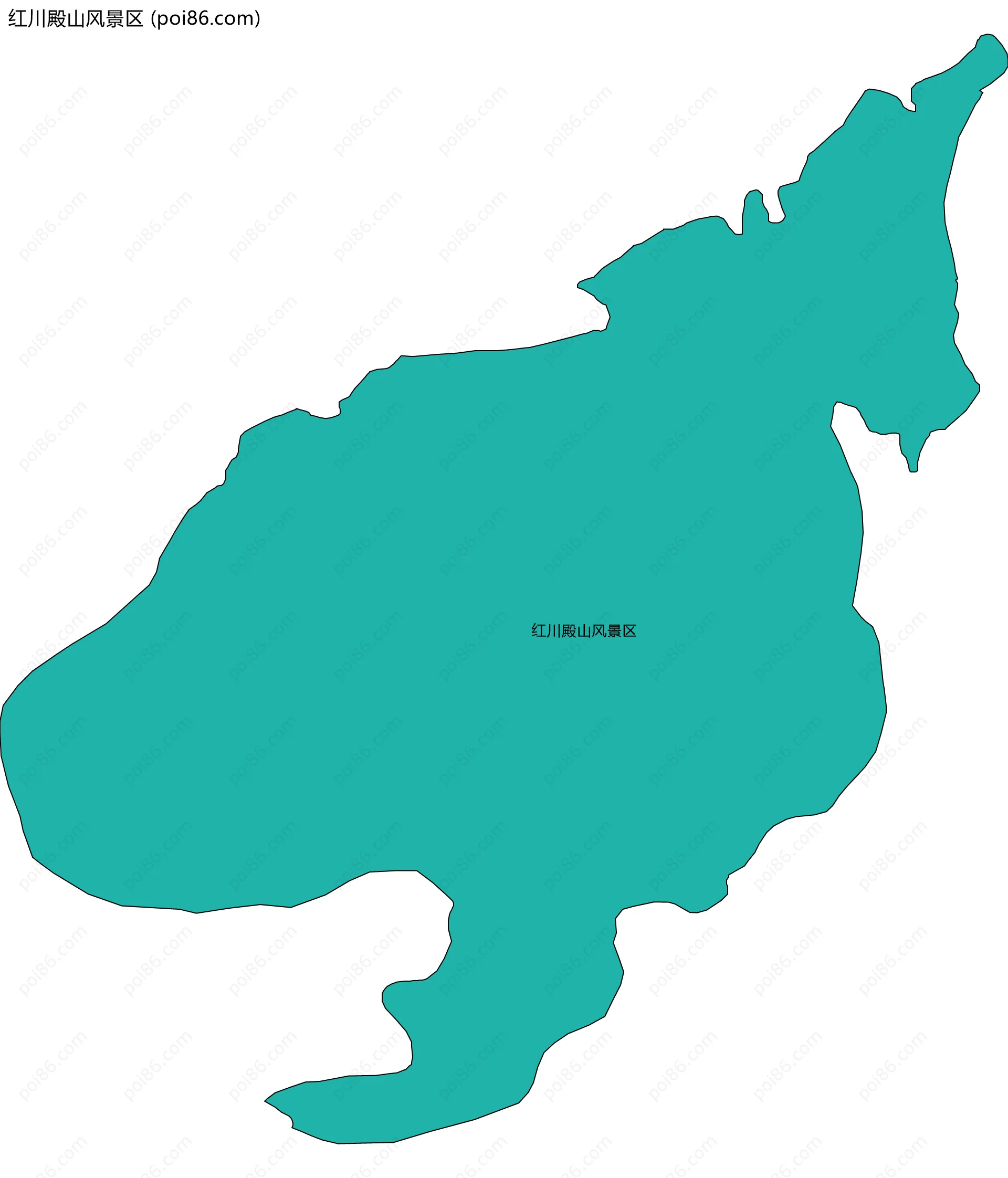 红川殿山风景区边界地图