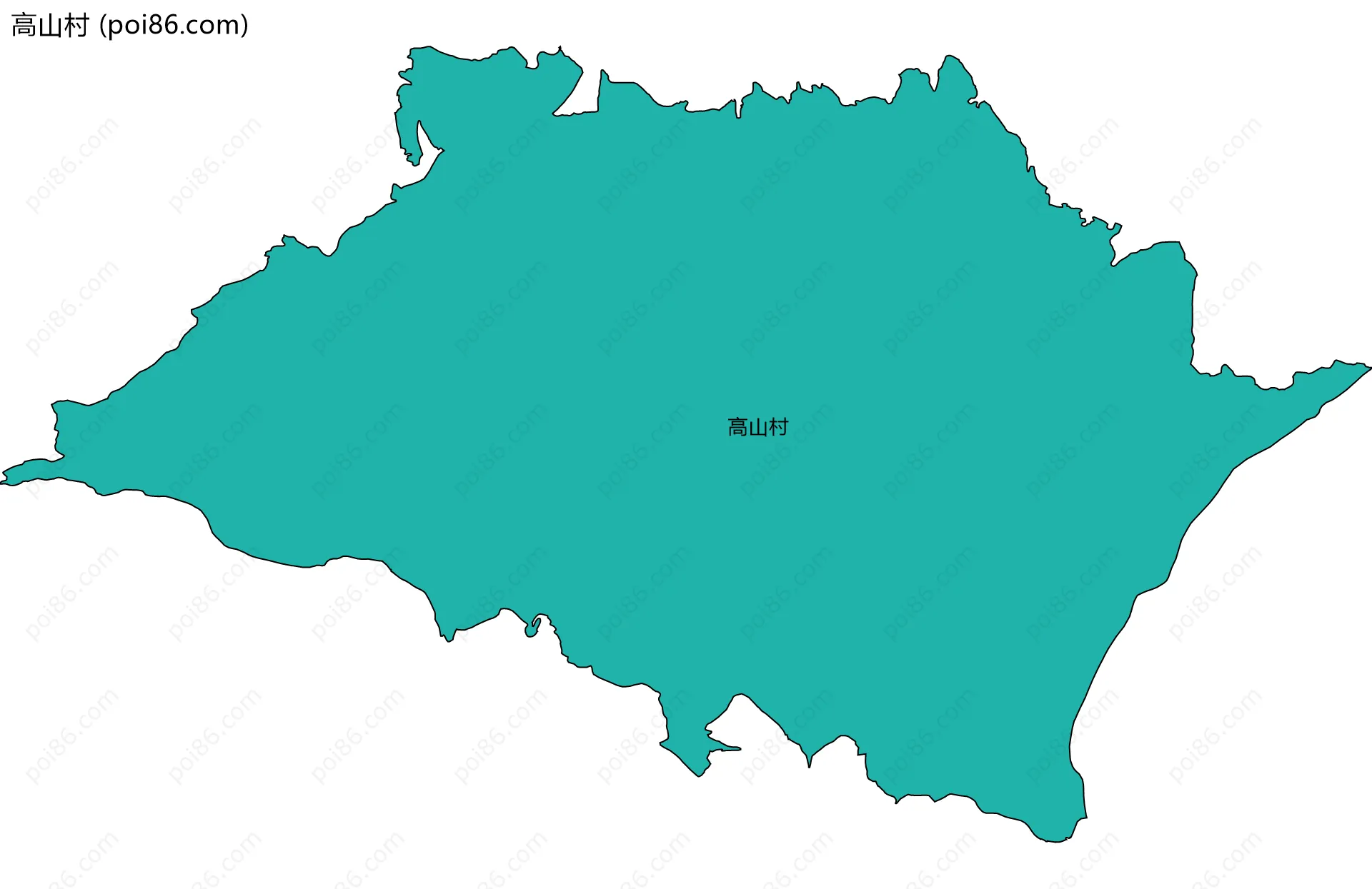 高山村边界地图
