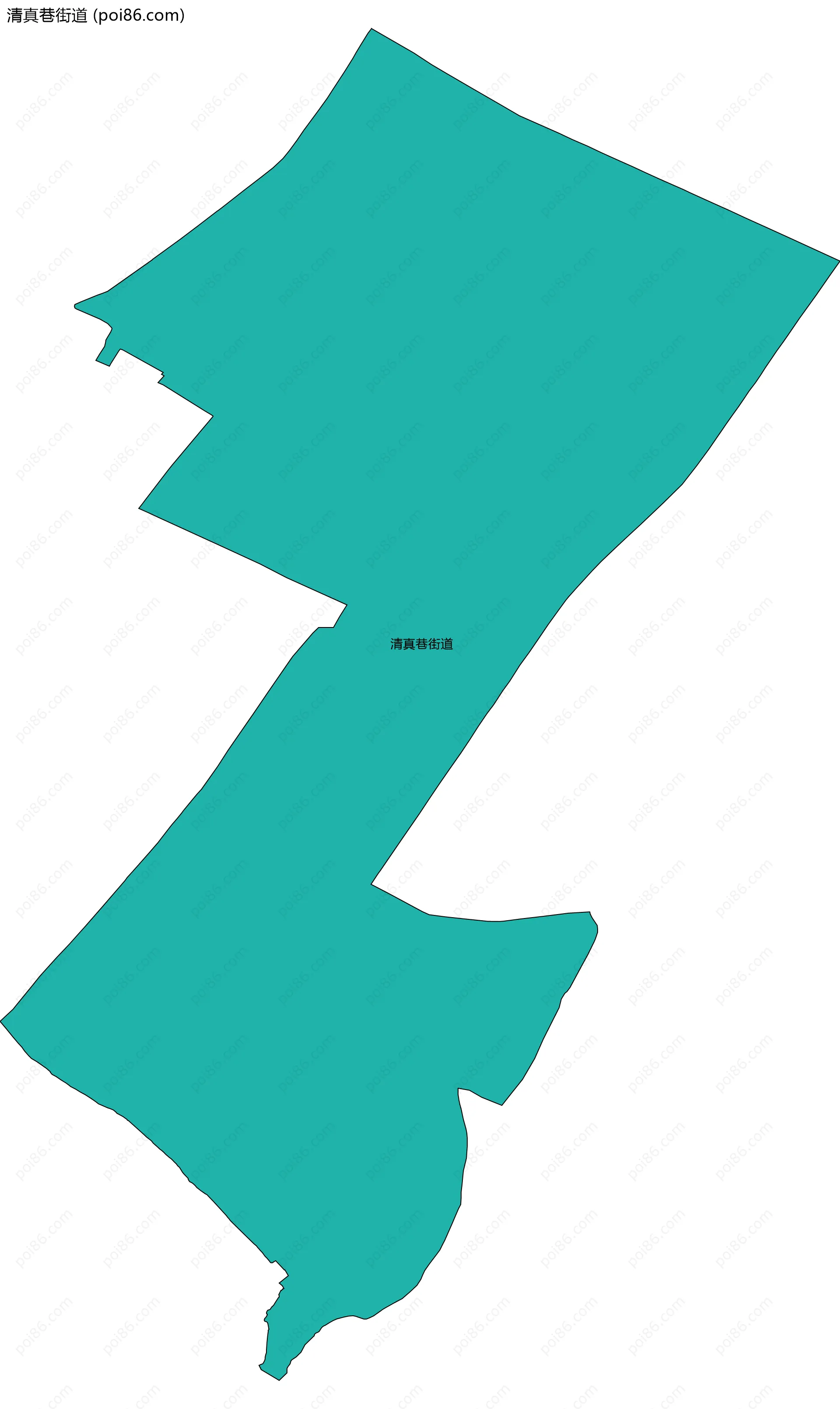 清真巷街道边界地图(五级行政区划)