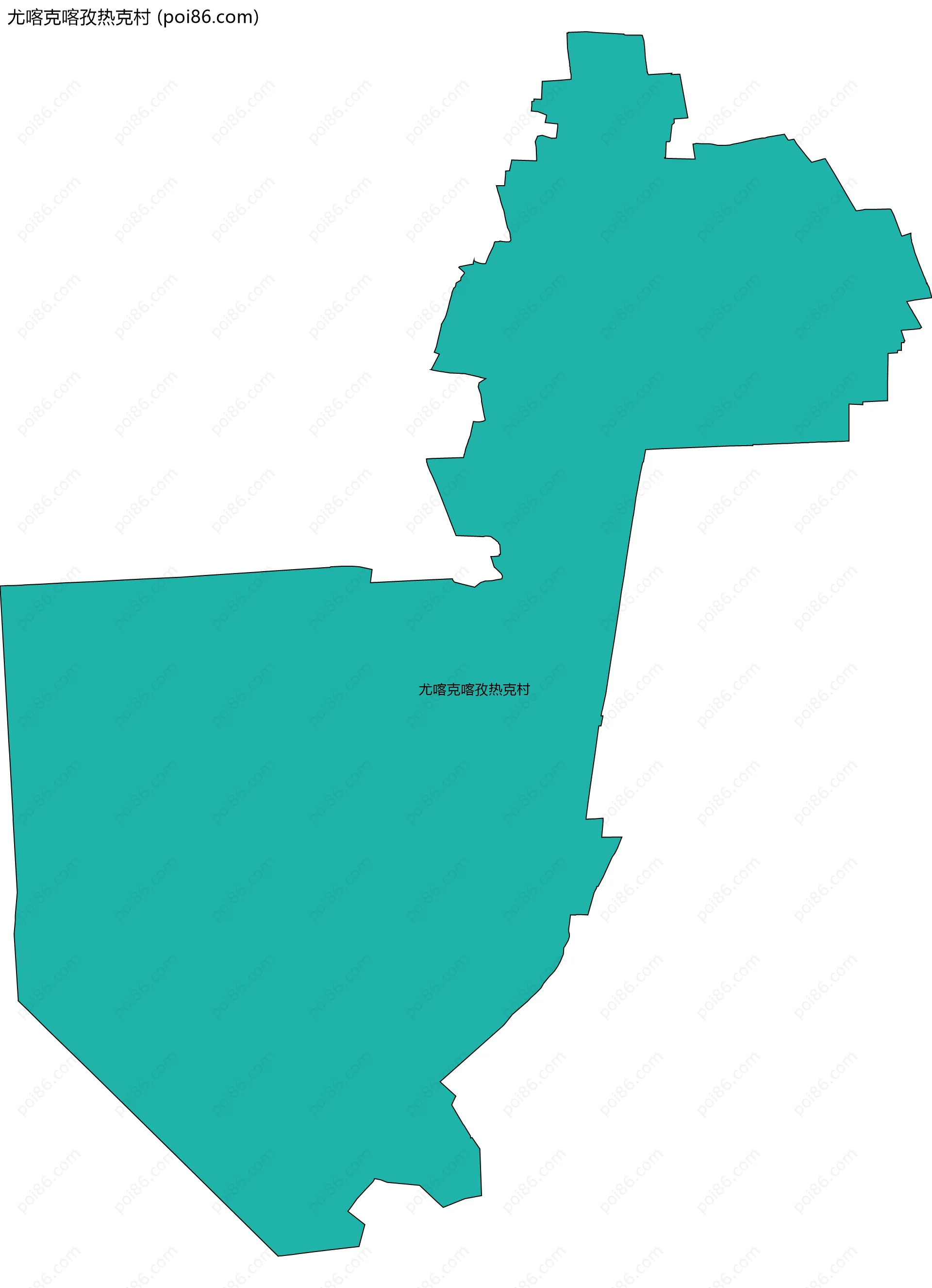 尤喀克喀孜热克村边界地图