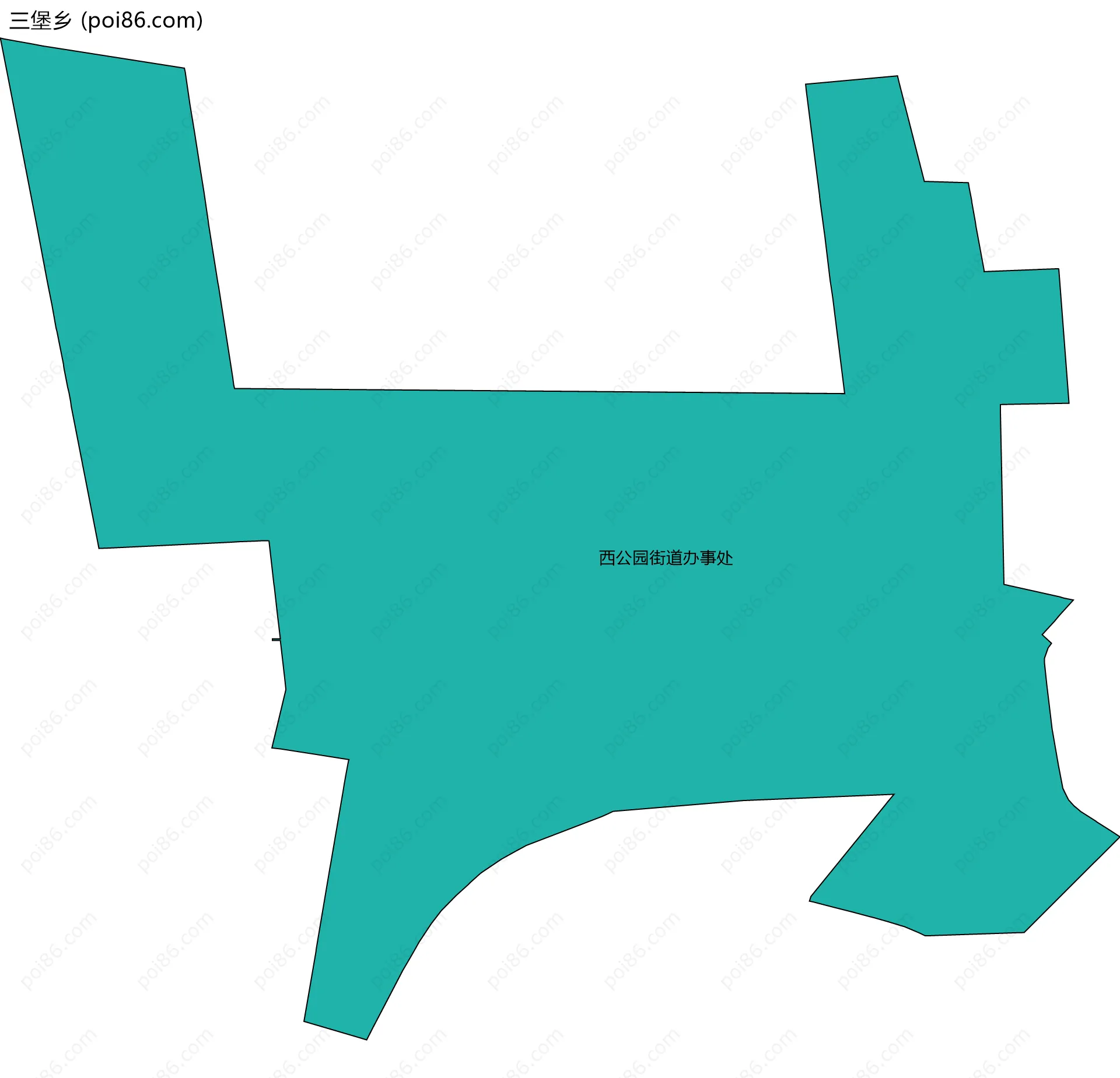 三堡乡边界地图(五级行政区划)