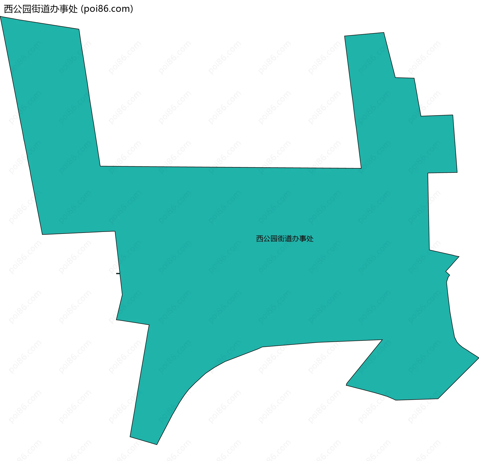 西公园街道办事处边界地图