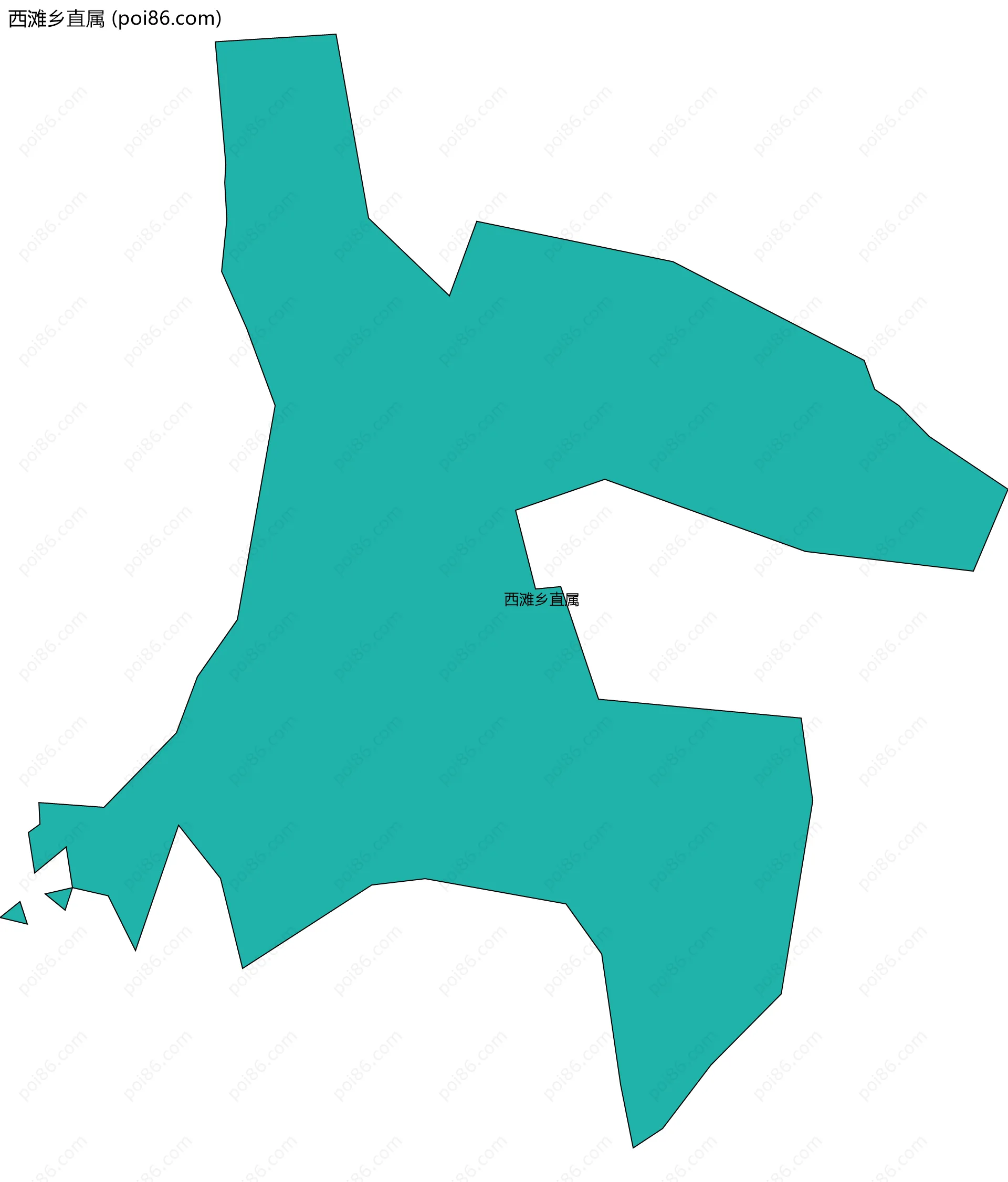 西滩乡直属边界地图