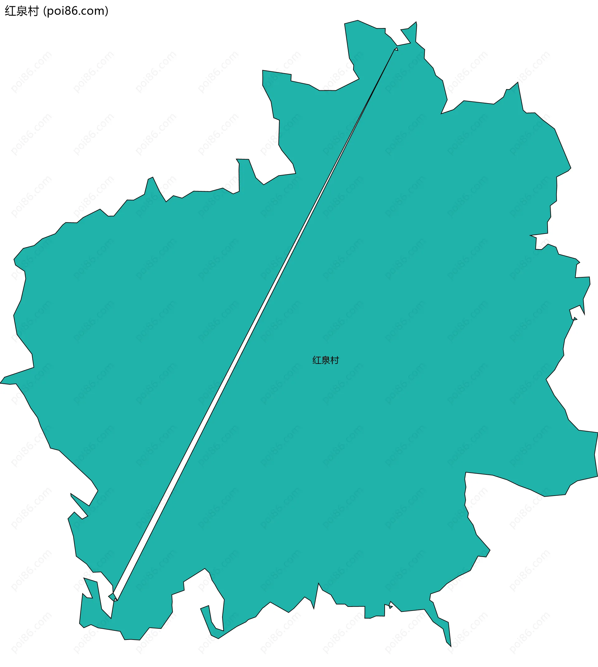 红泉村边界地图