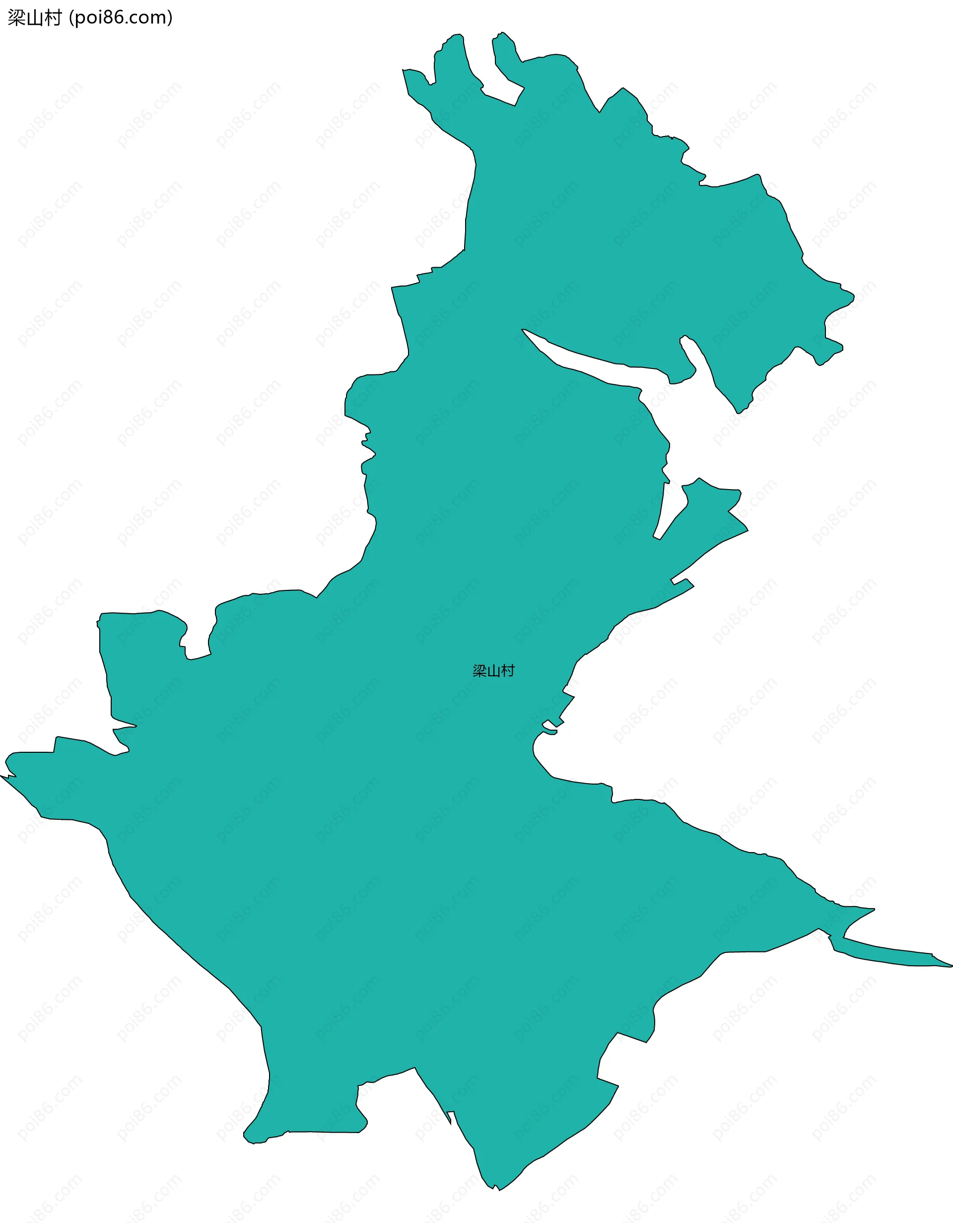 梁山村边界地图