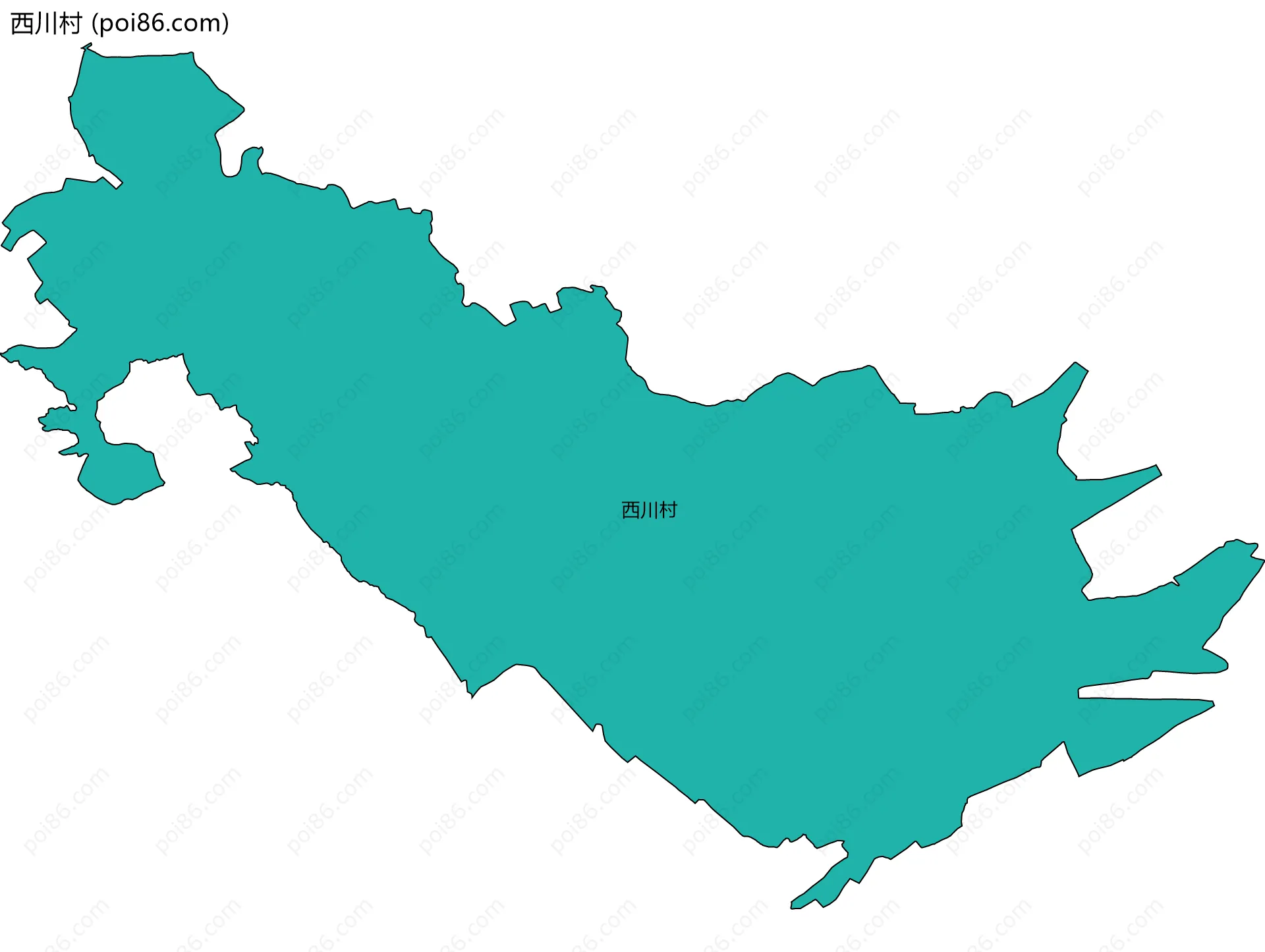 西川村边界地图
