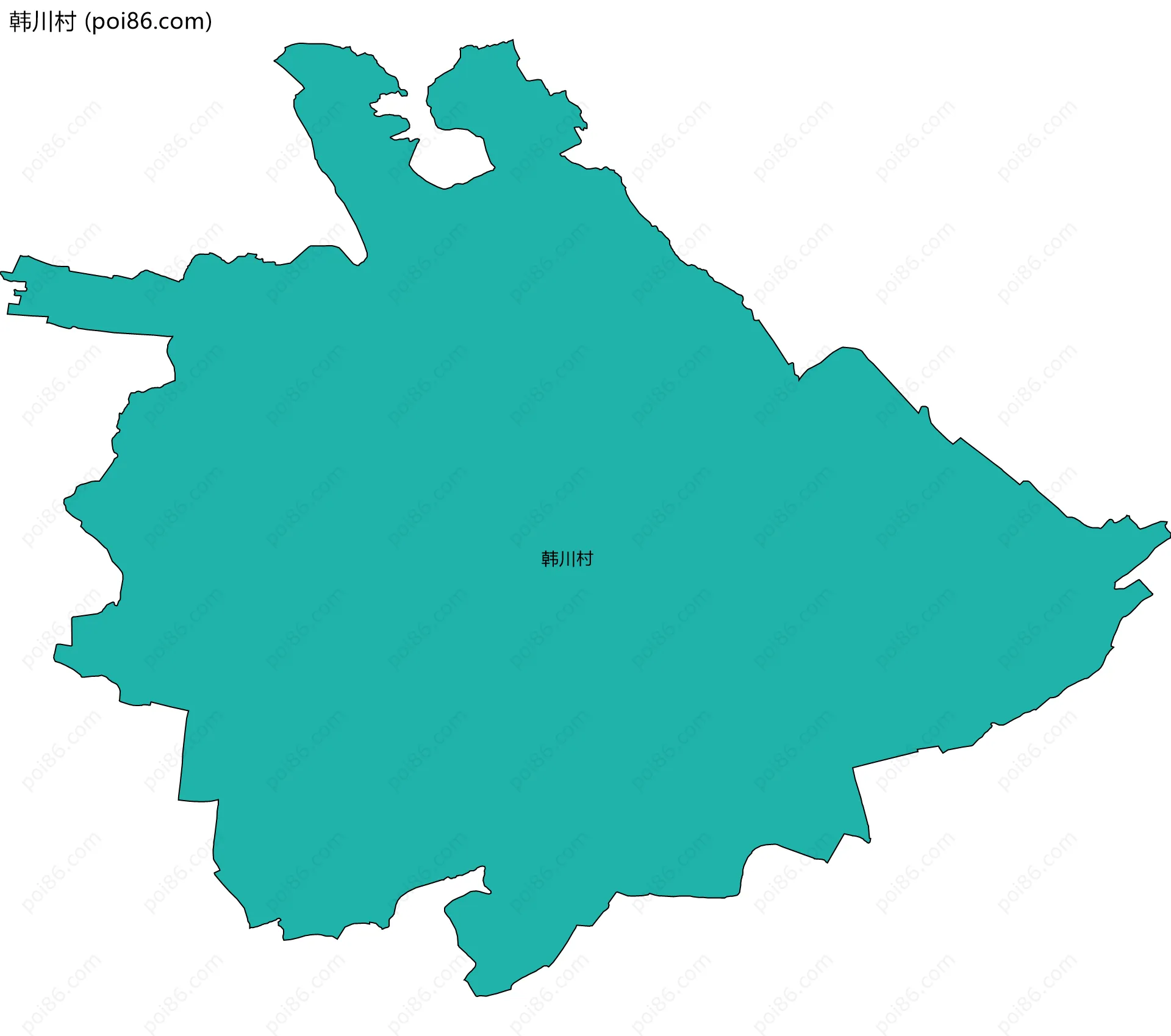 韩川村边界地图
