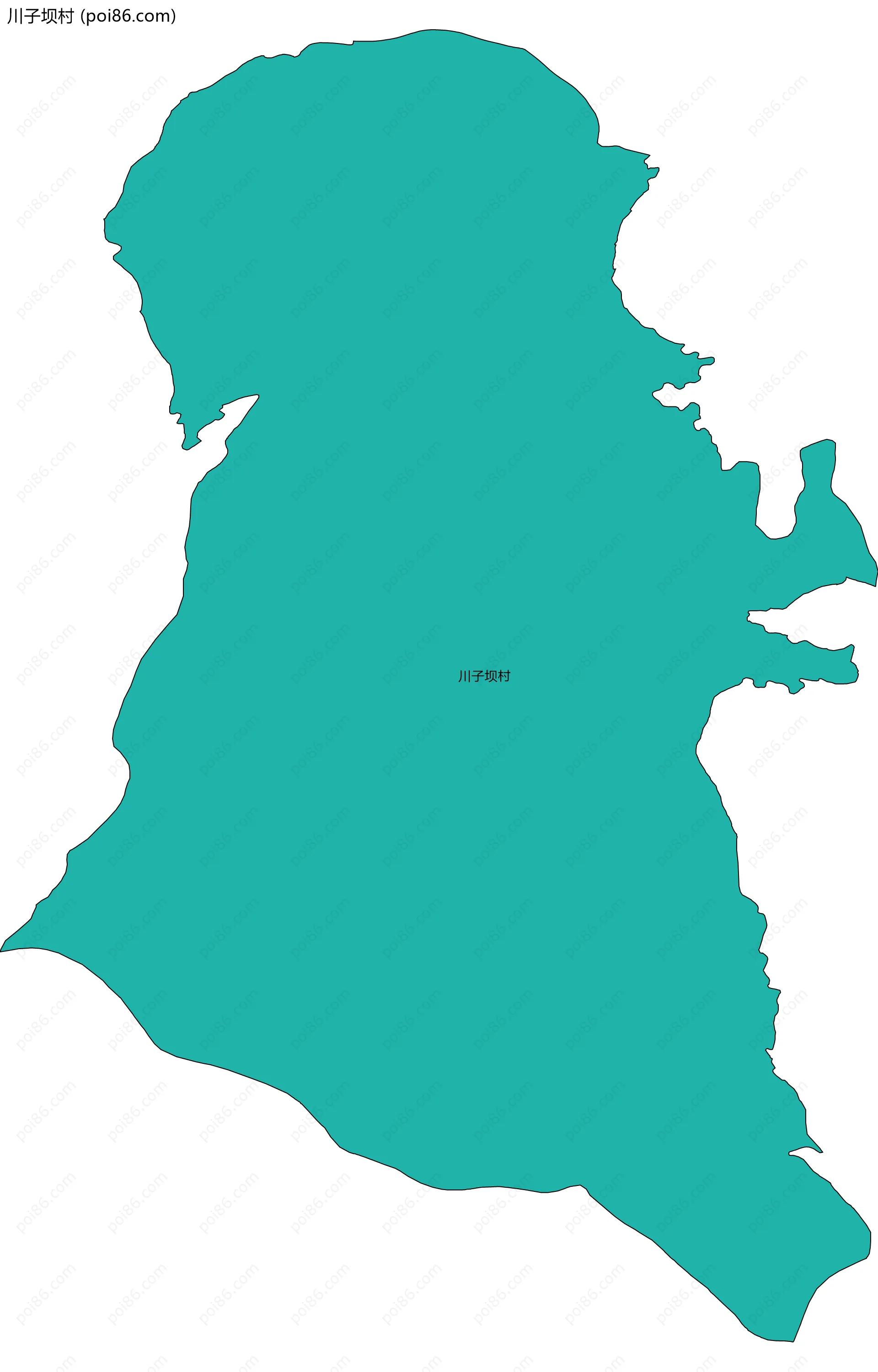 川子坝村边界地图