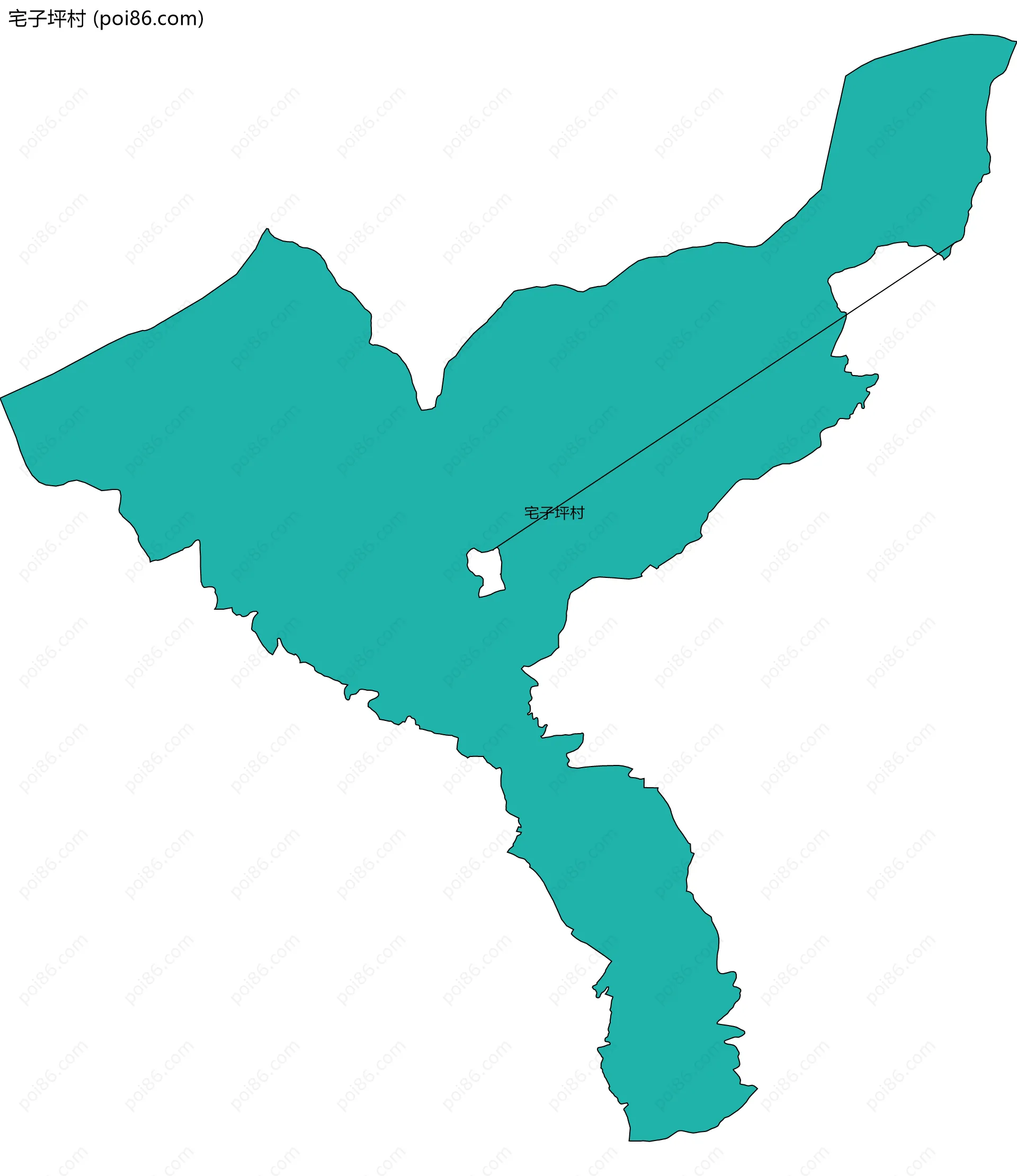 宅子坪村边界地图