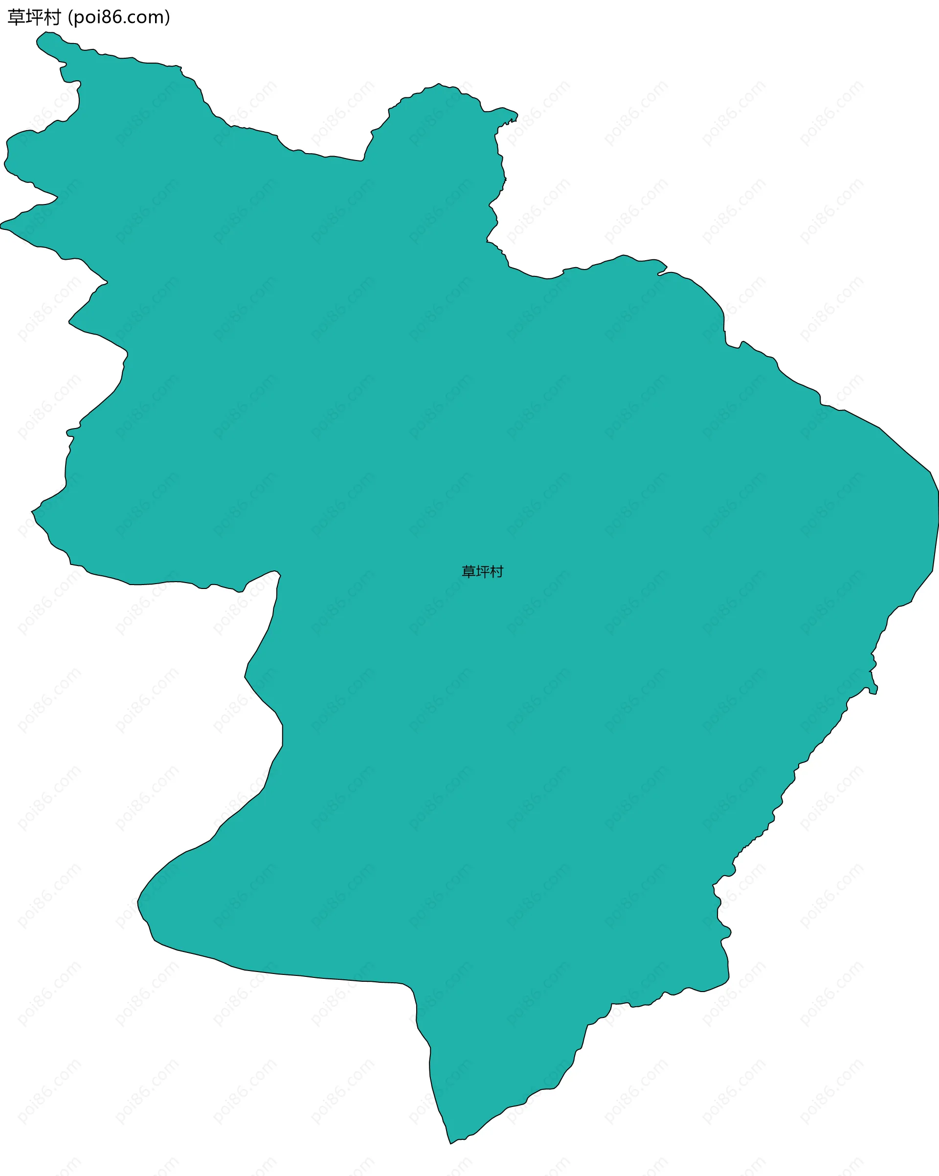 草坪村边界地图