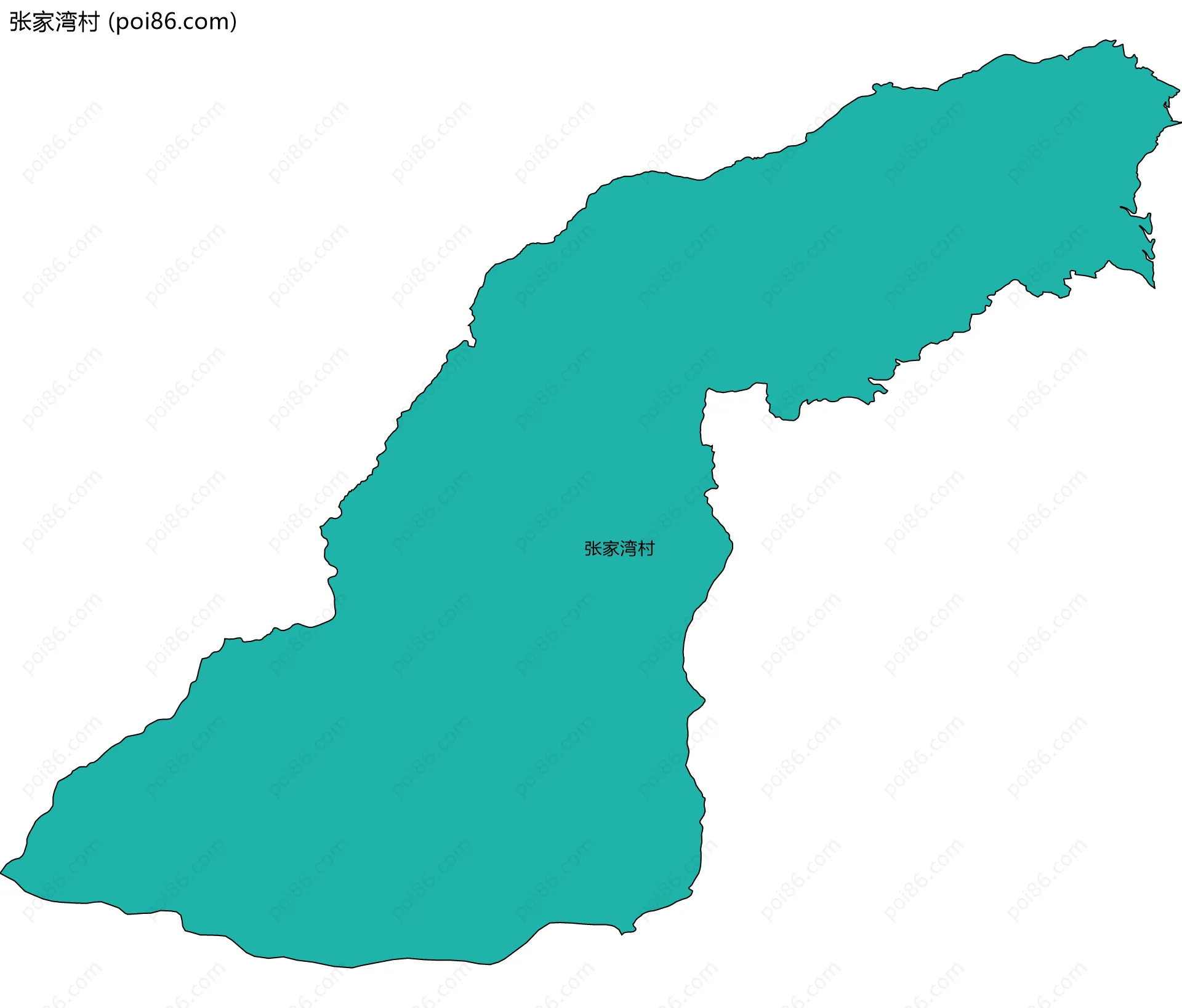张家湾村边界地图