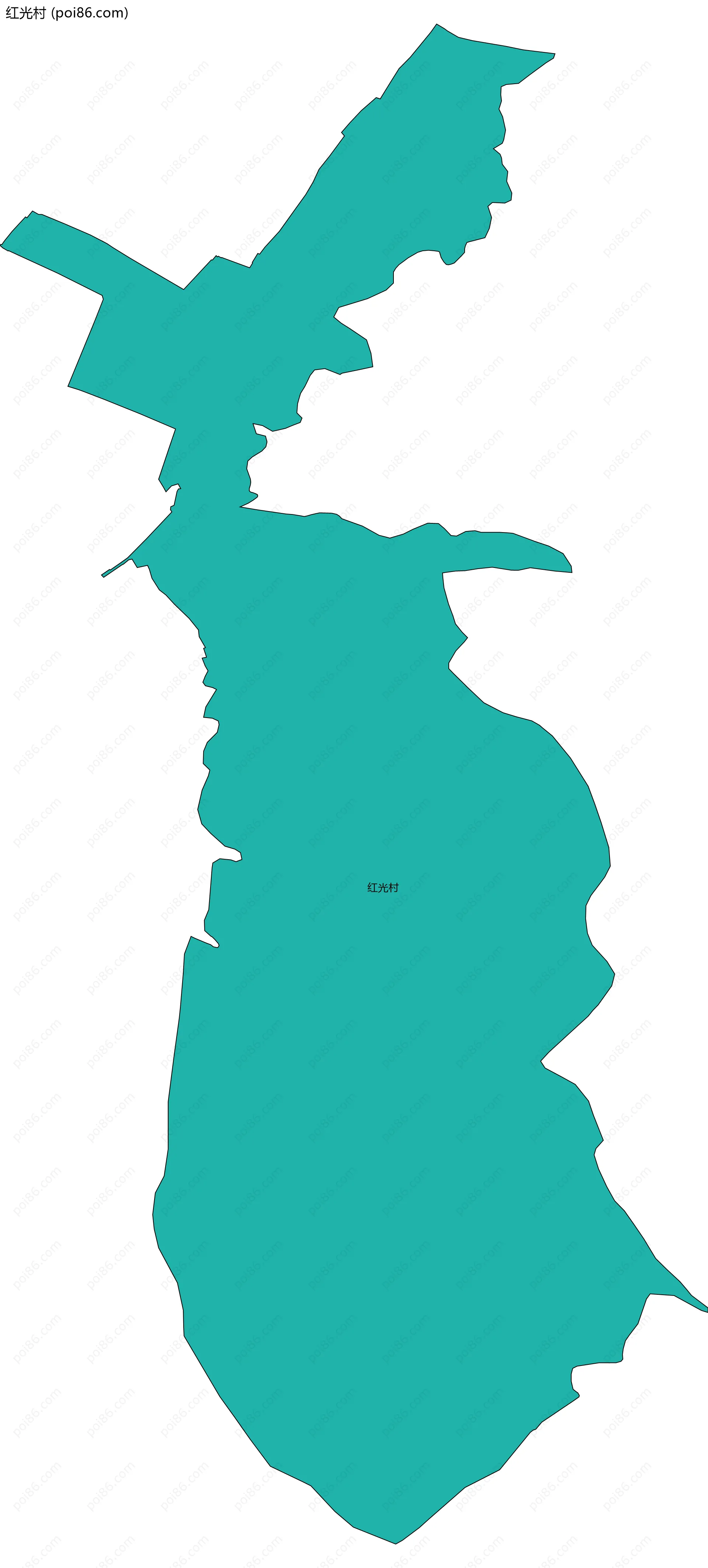 红光村边界地图