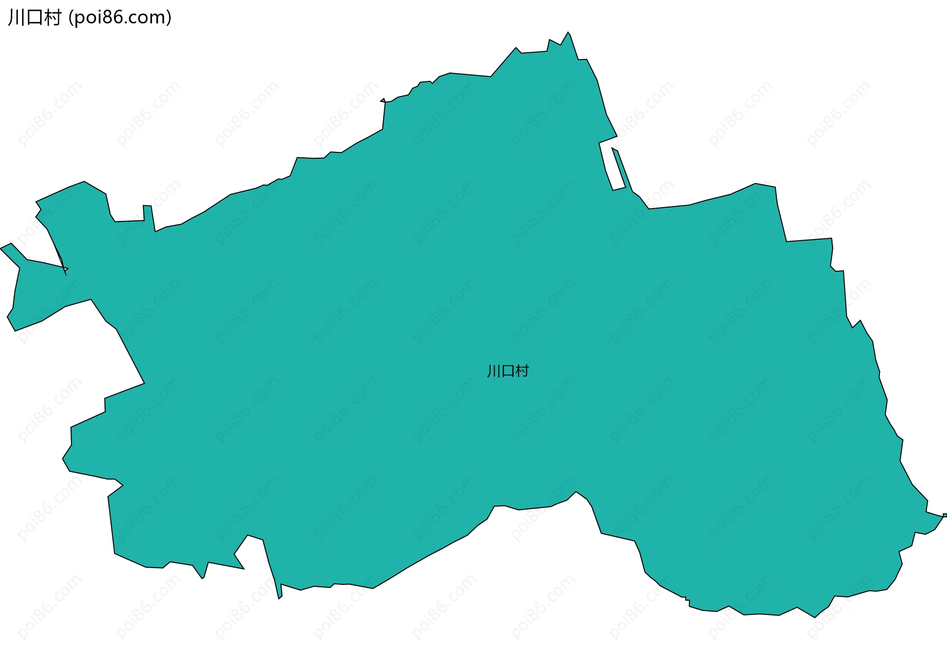 川口村边界地图