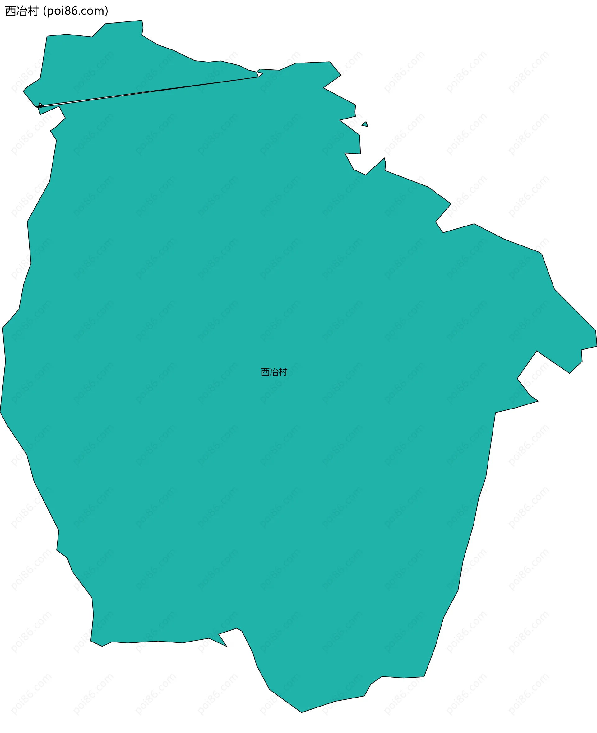西冶村边界地图
