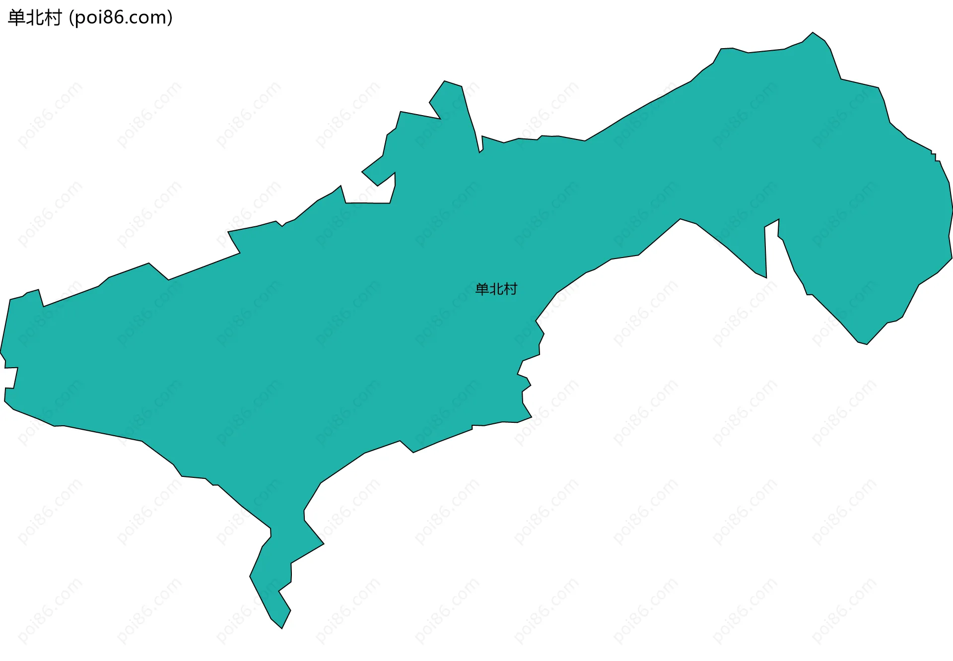 单北村边界地图