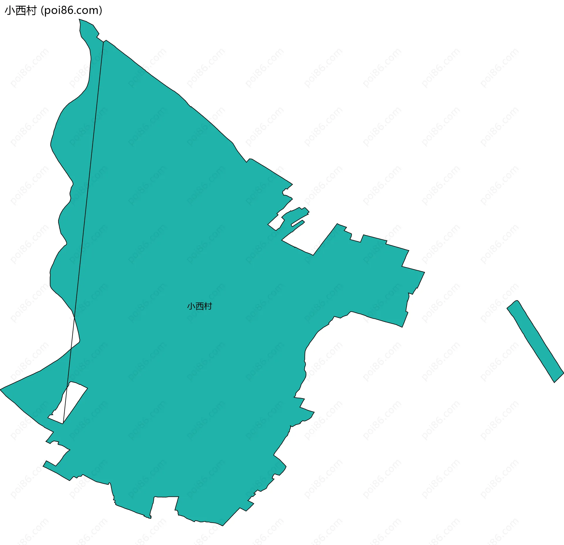 小西村边界地图