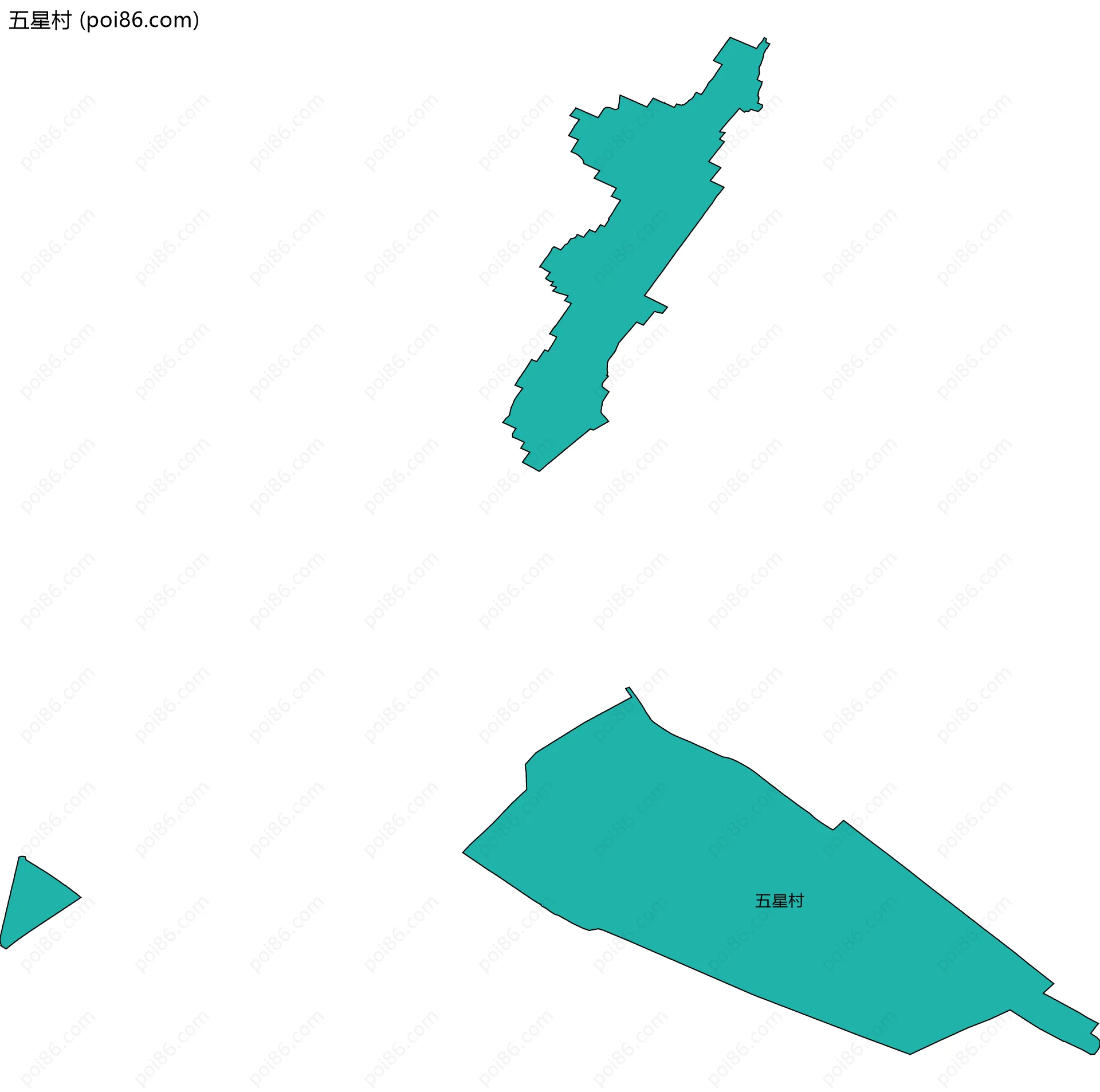 五星村边界地图