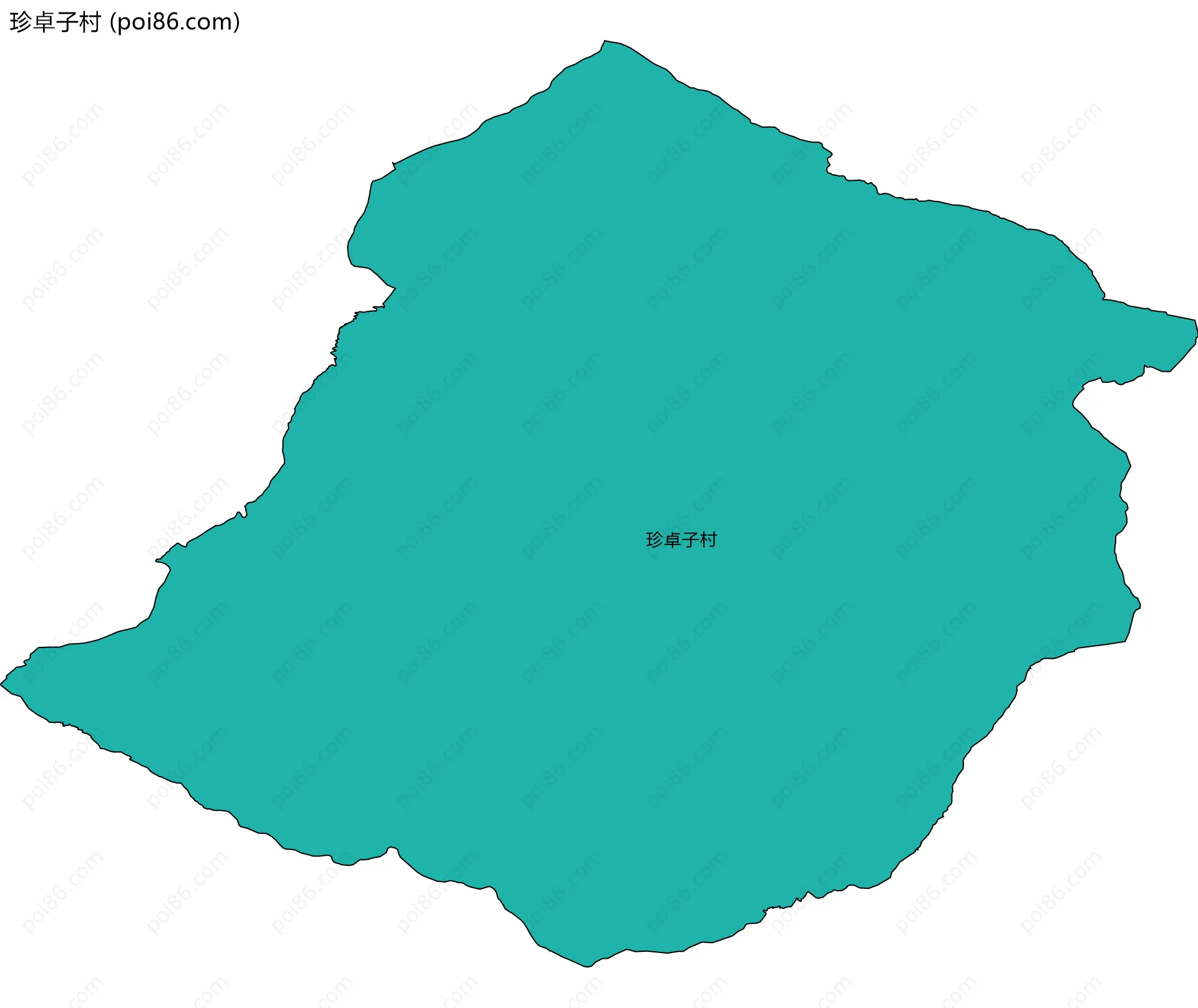 珍卓子村边界地图