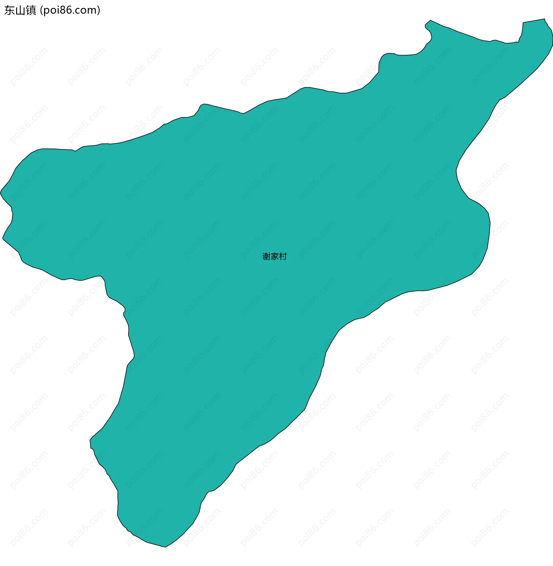 东山镇边界地图(五级行政区划)