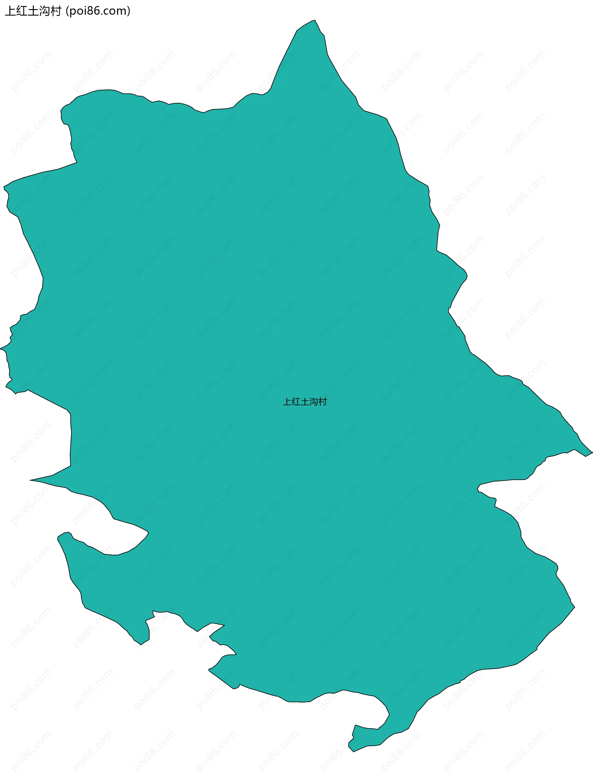 上红土沟村边界地图