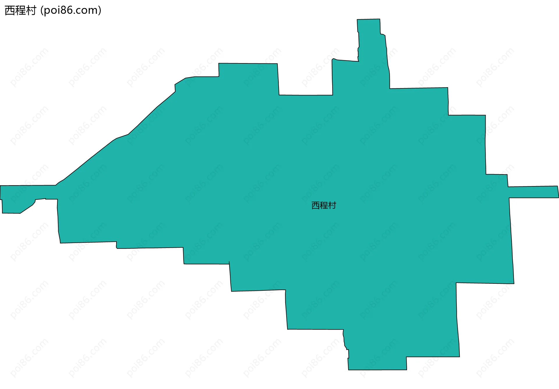 西程村边界地图