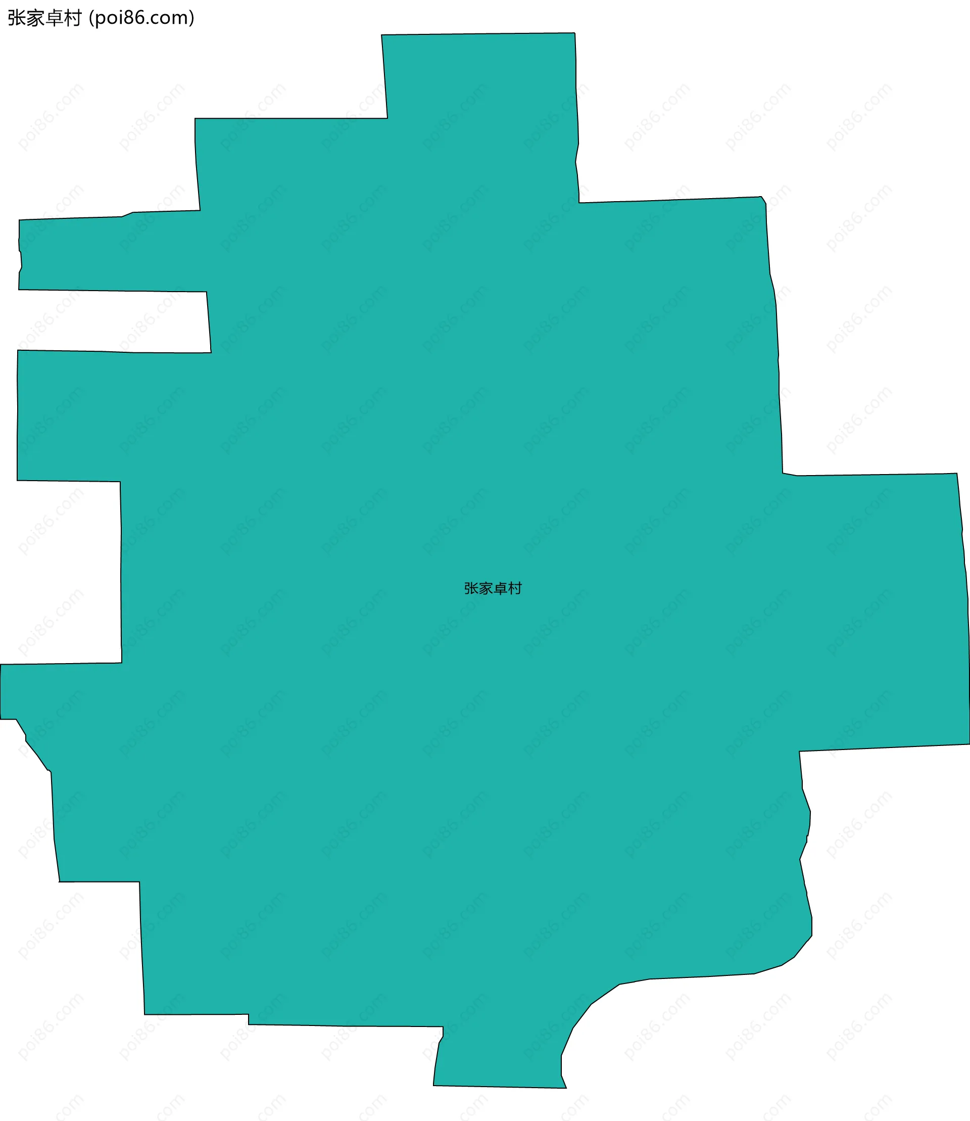 张家卓村边界地图