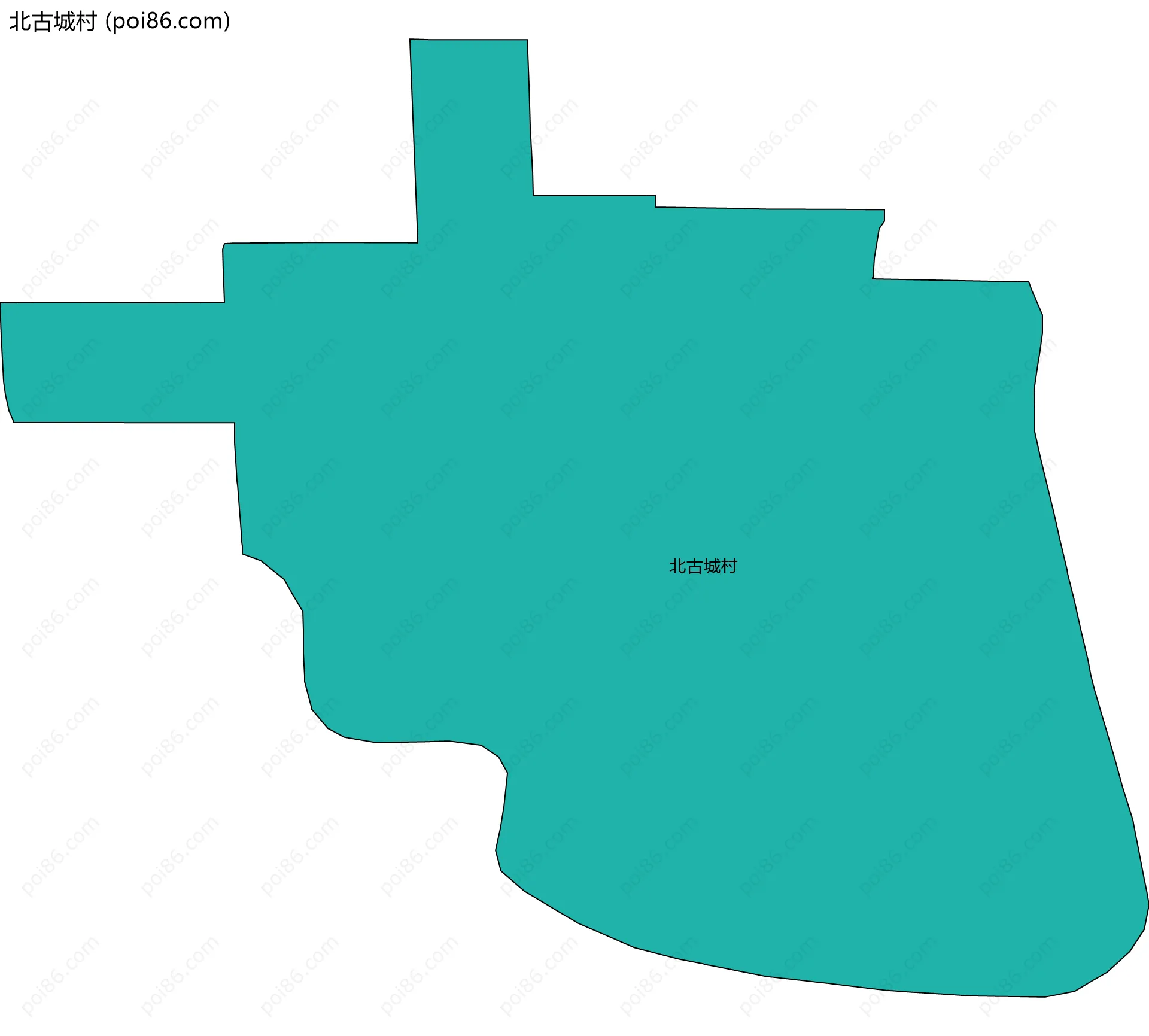 北古城村边界地图