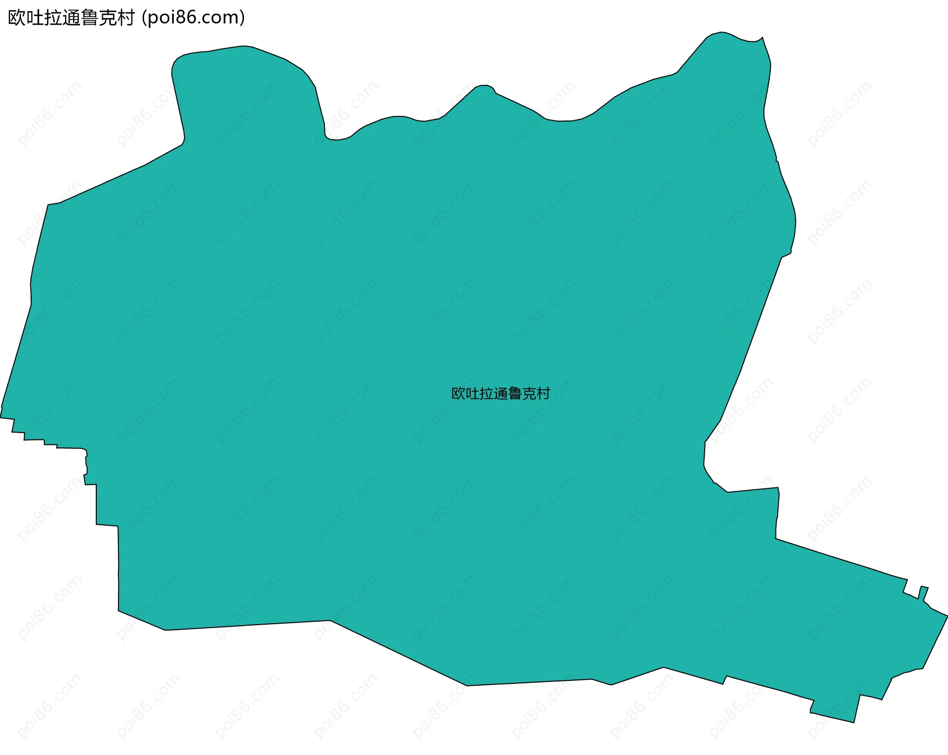 欧吐拉通鲁克村边界地图