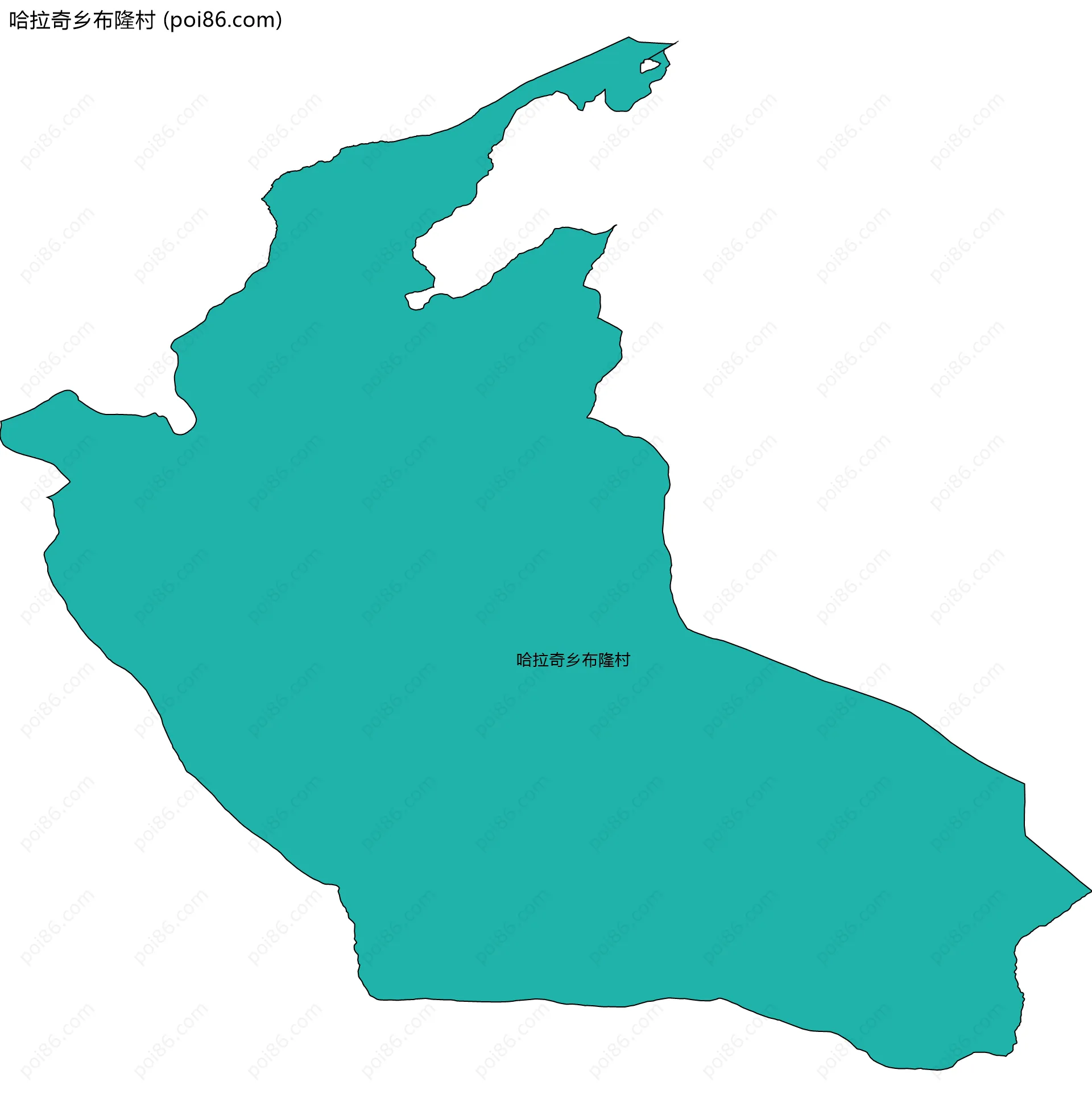 哈拉奇乡布隆村边界地图