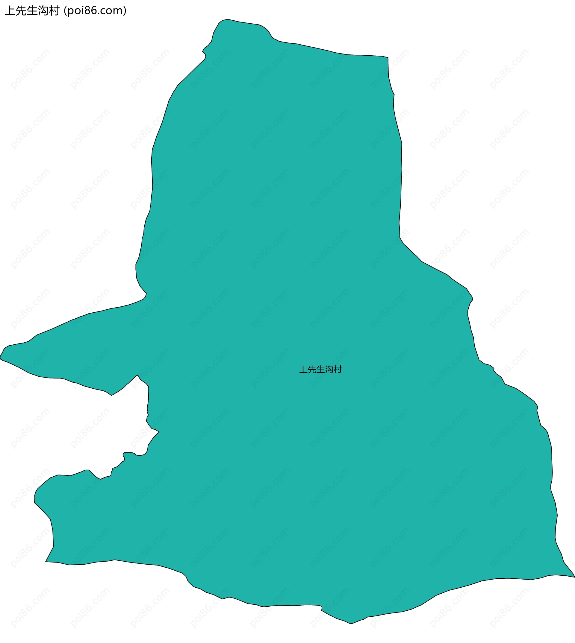 上先生沟村边界地图