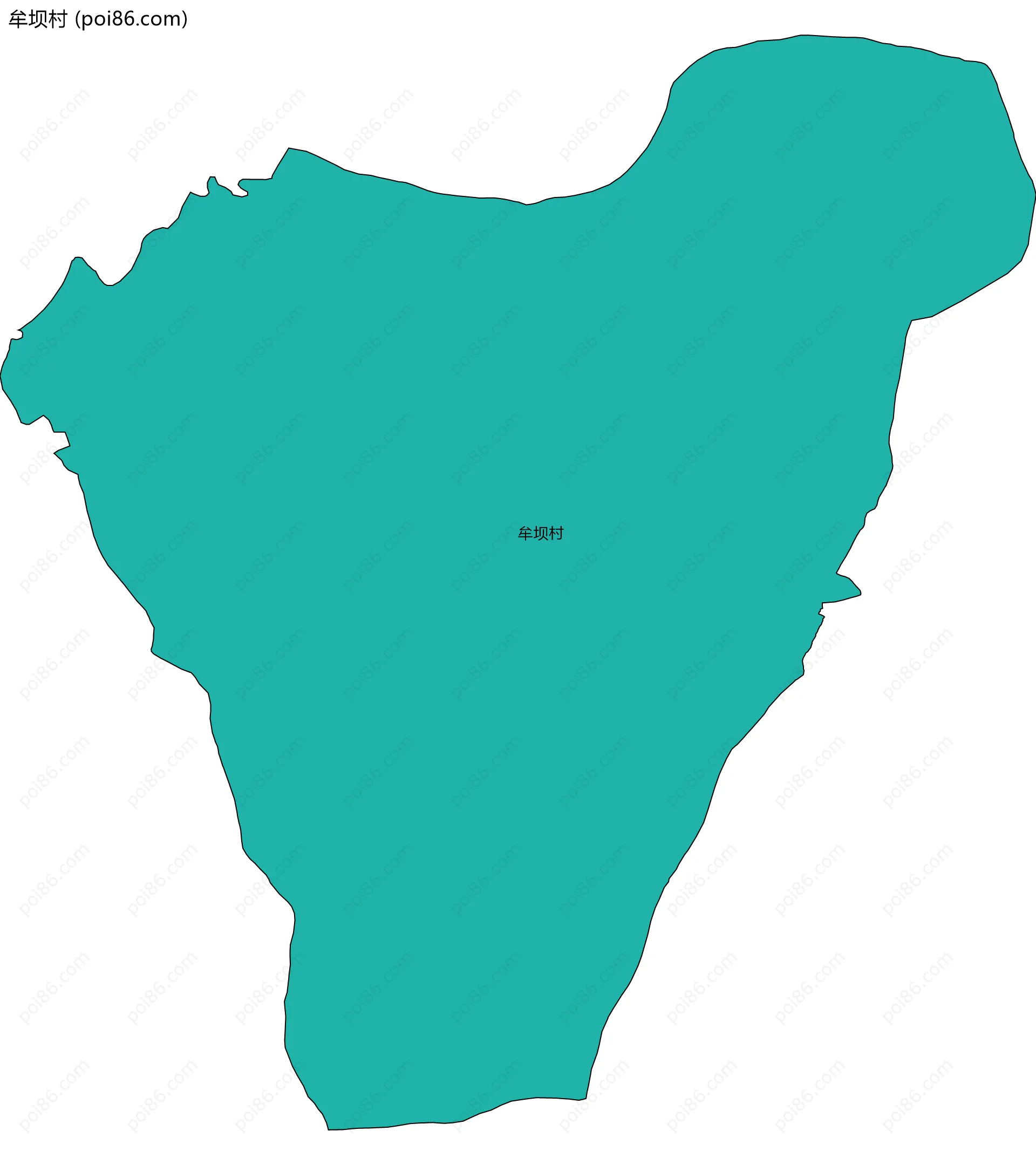 牟坝村边界地图