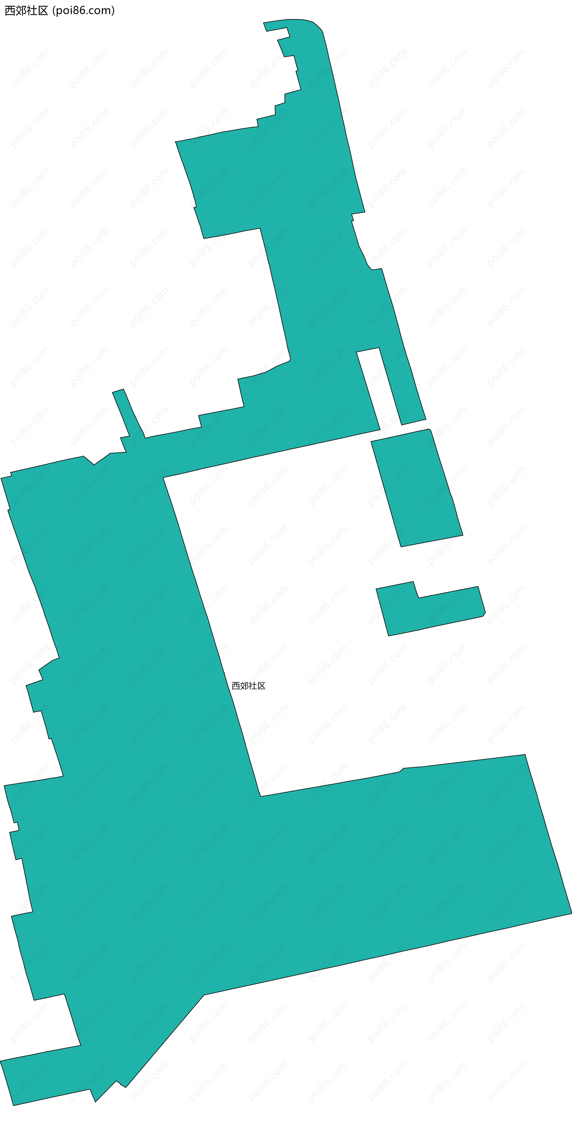 西郊社区边界地图