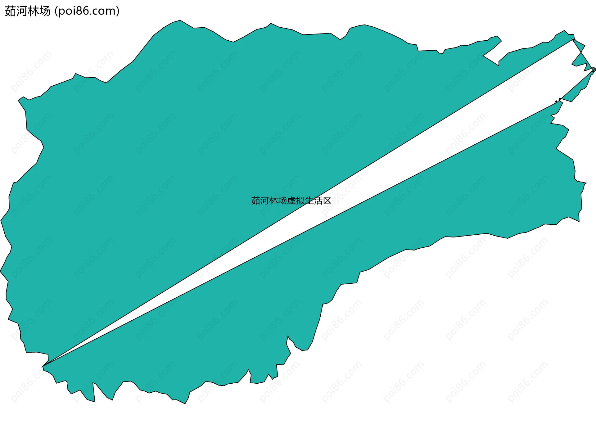 茹河林场边界地图(五级行政区划)