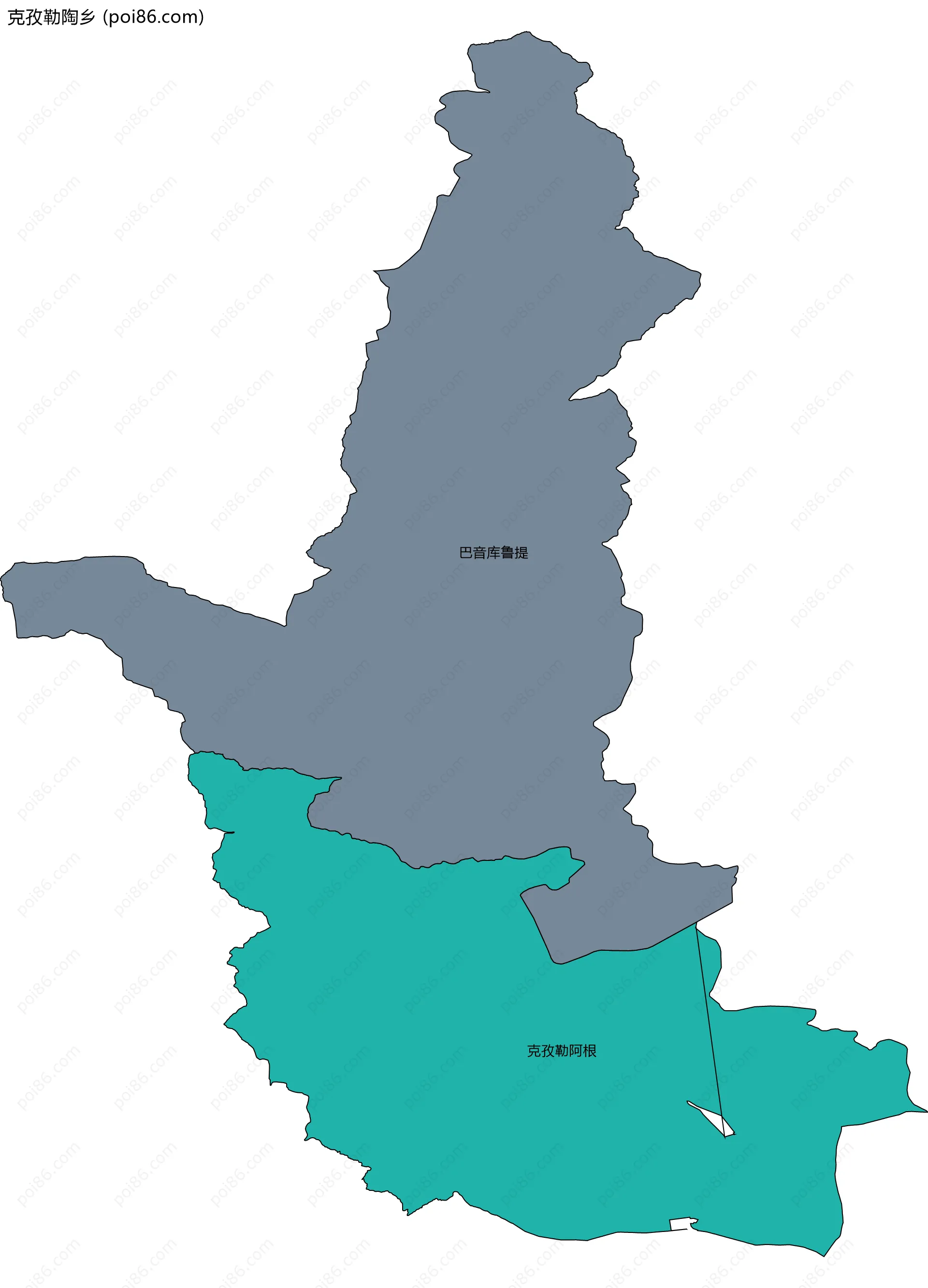 克孜勒陶乡边界地图(五级行政区划)