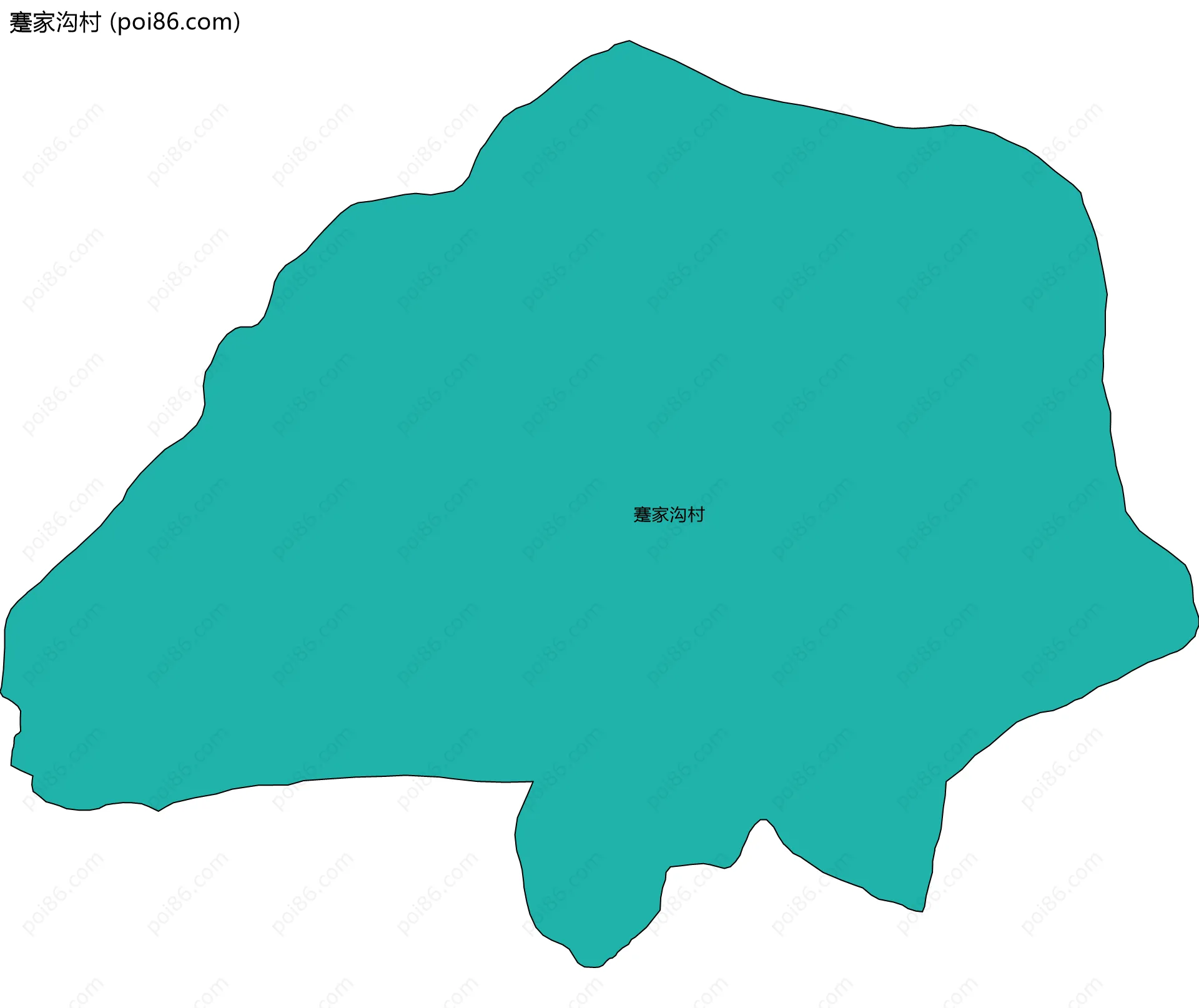 蹇家沟村边界地图