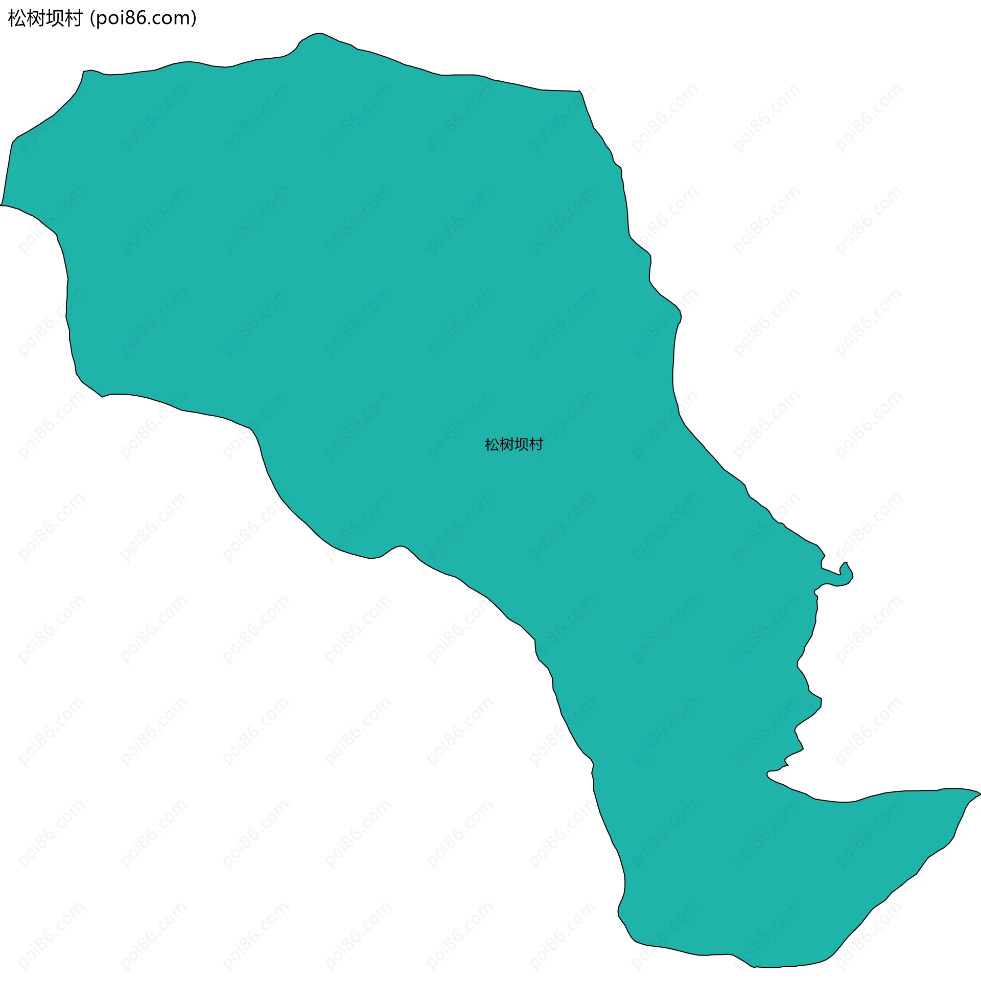 松树坝村边界地图