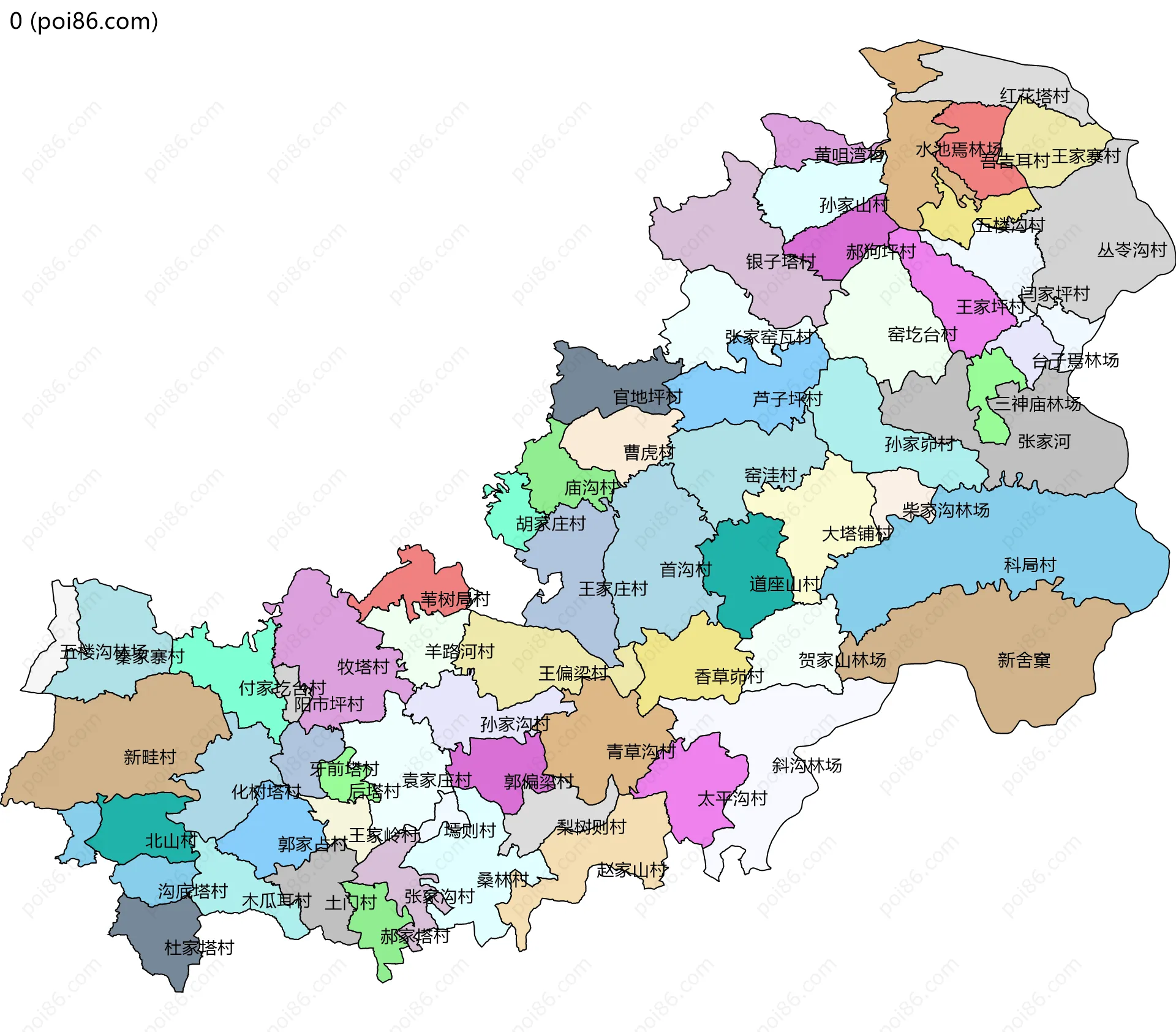 0边界地图(五级行政区划)