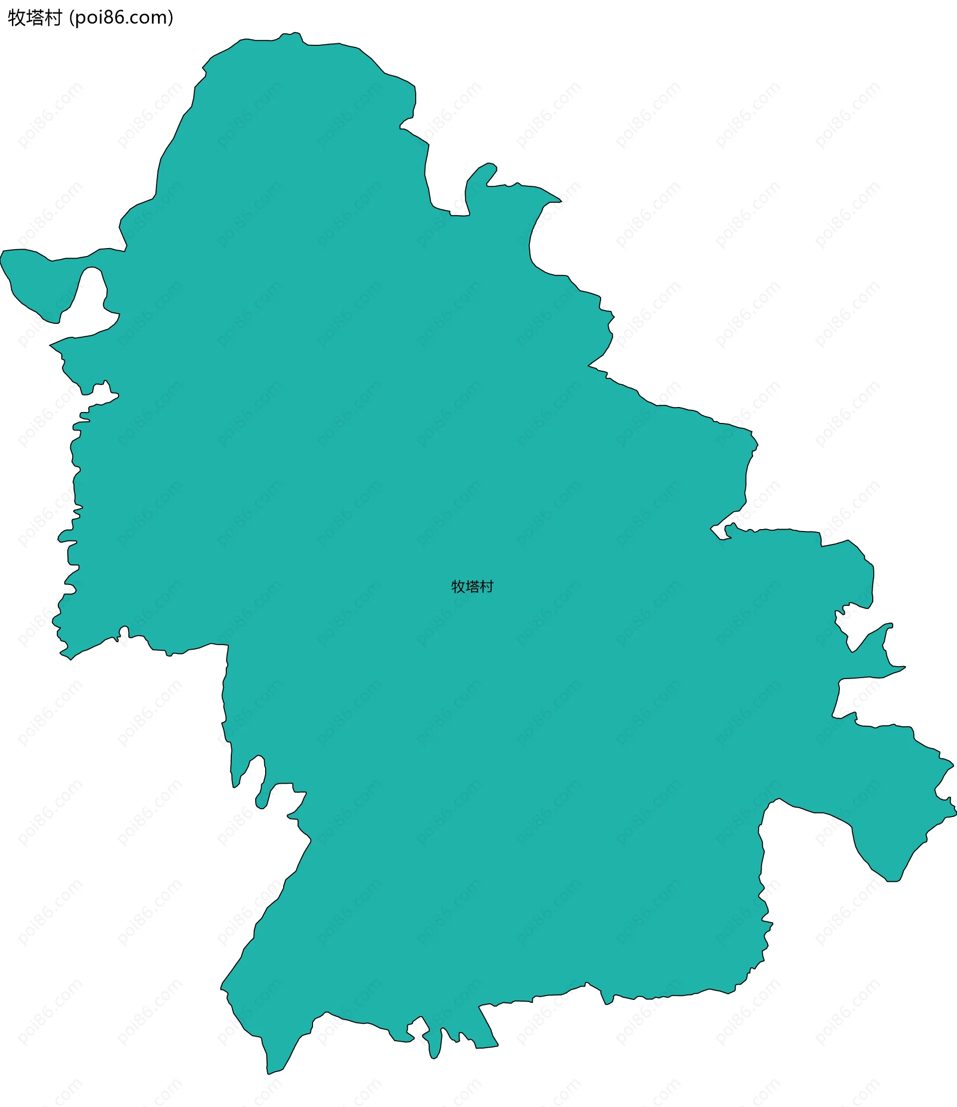 牧塔村边界地图
